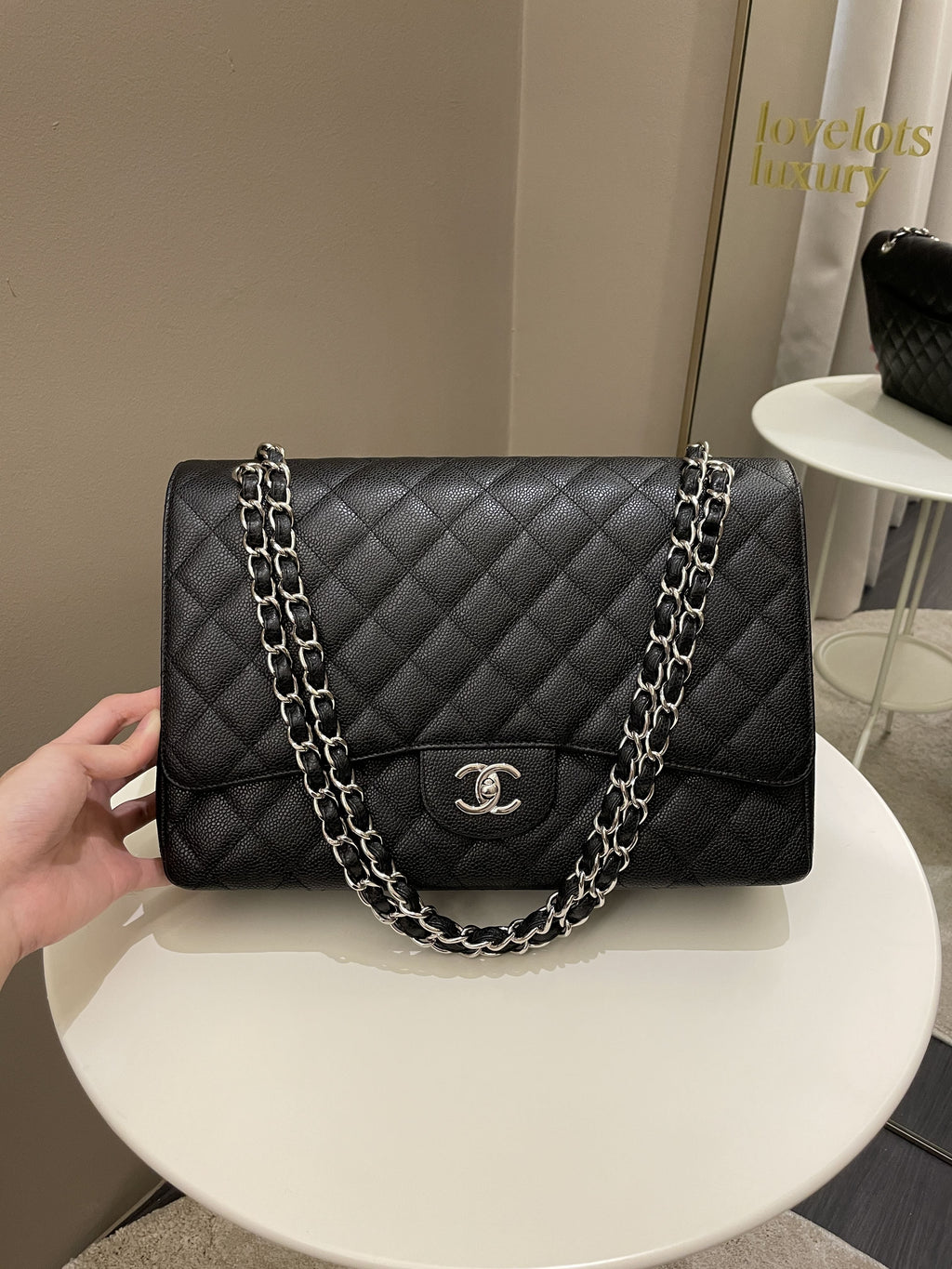 Chanel Classic Quilted Maxi Single Flap Black Caviar