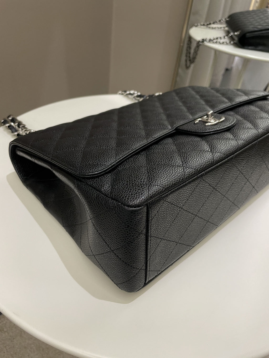 Chanel Classic Quilted Maxi Single Flap Black Caviar