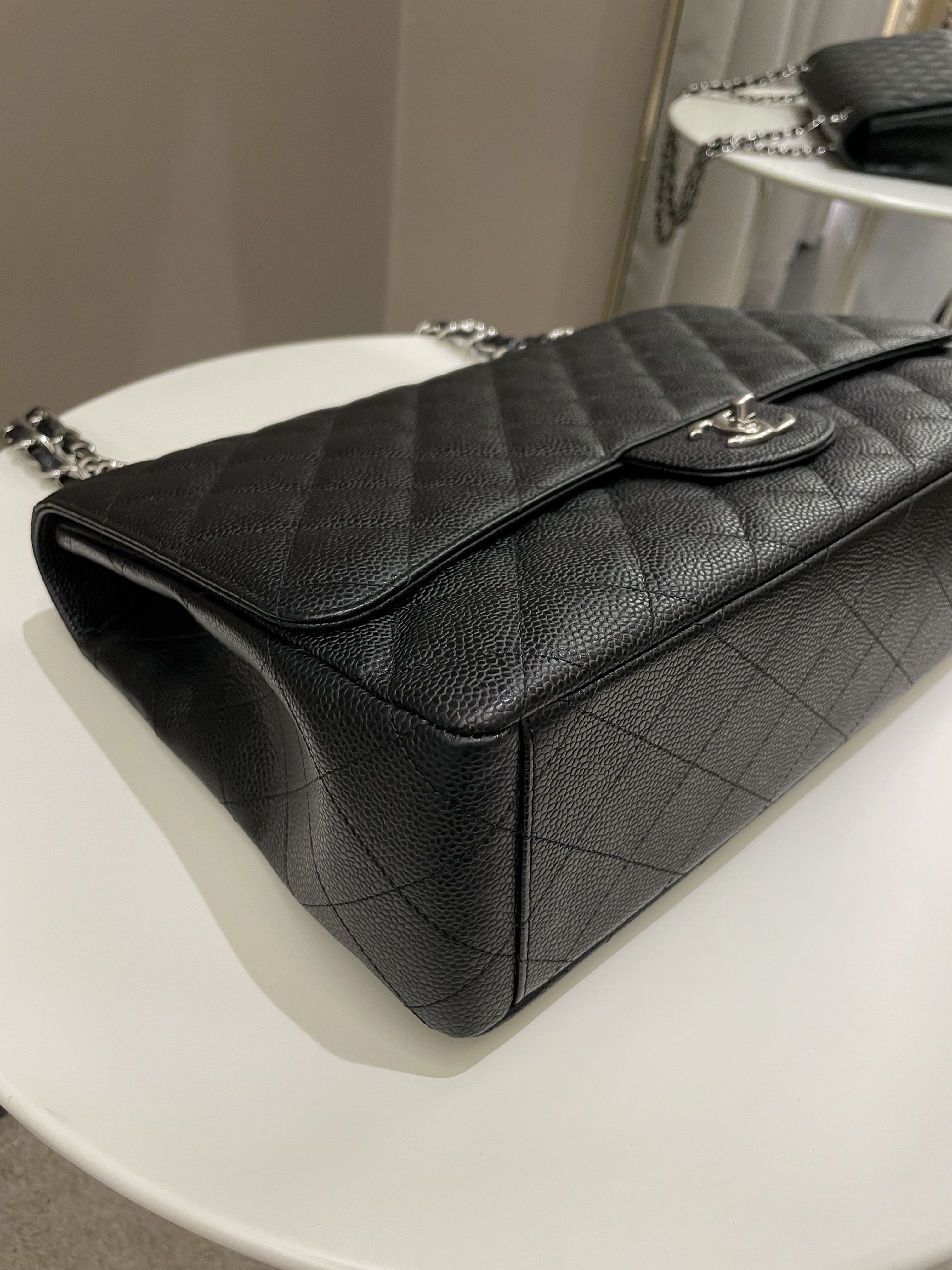 Chanel Classic Quilted Maxi Single Flap Black Caviar