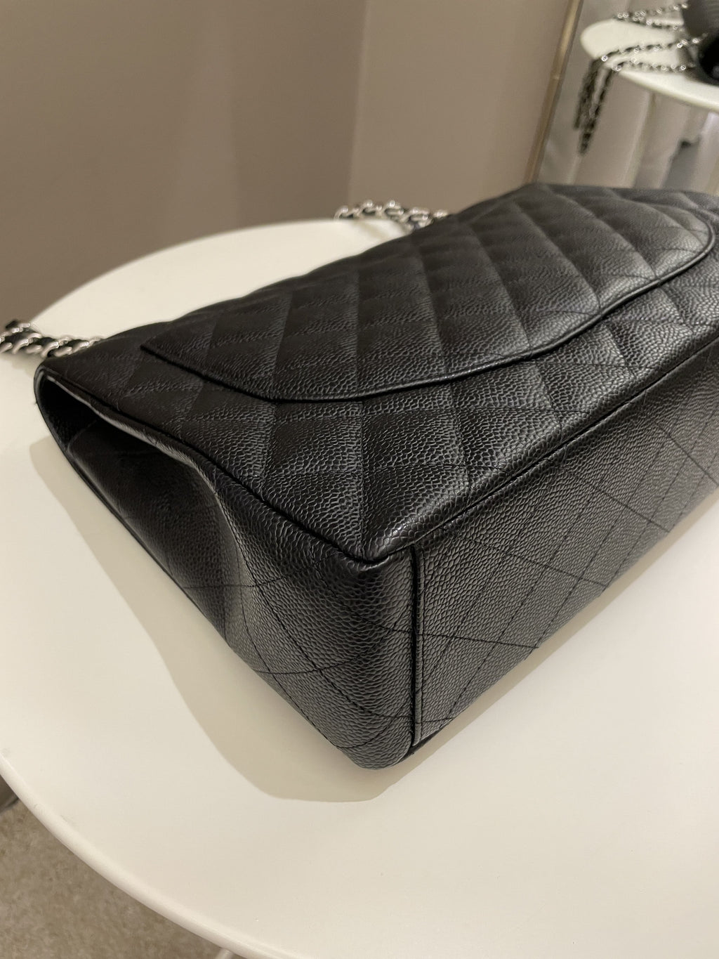 Chanel Classic Quilted Maxi Single Flap Black Caviar