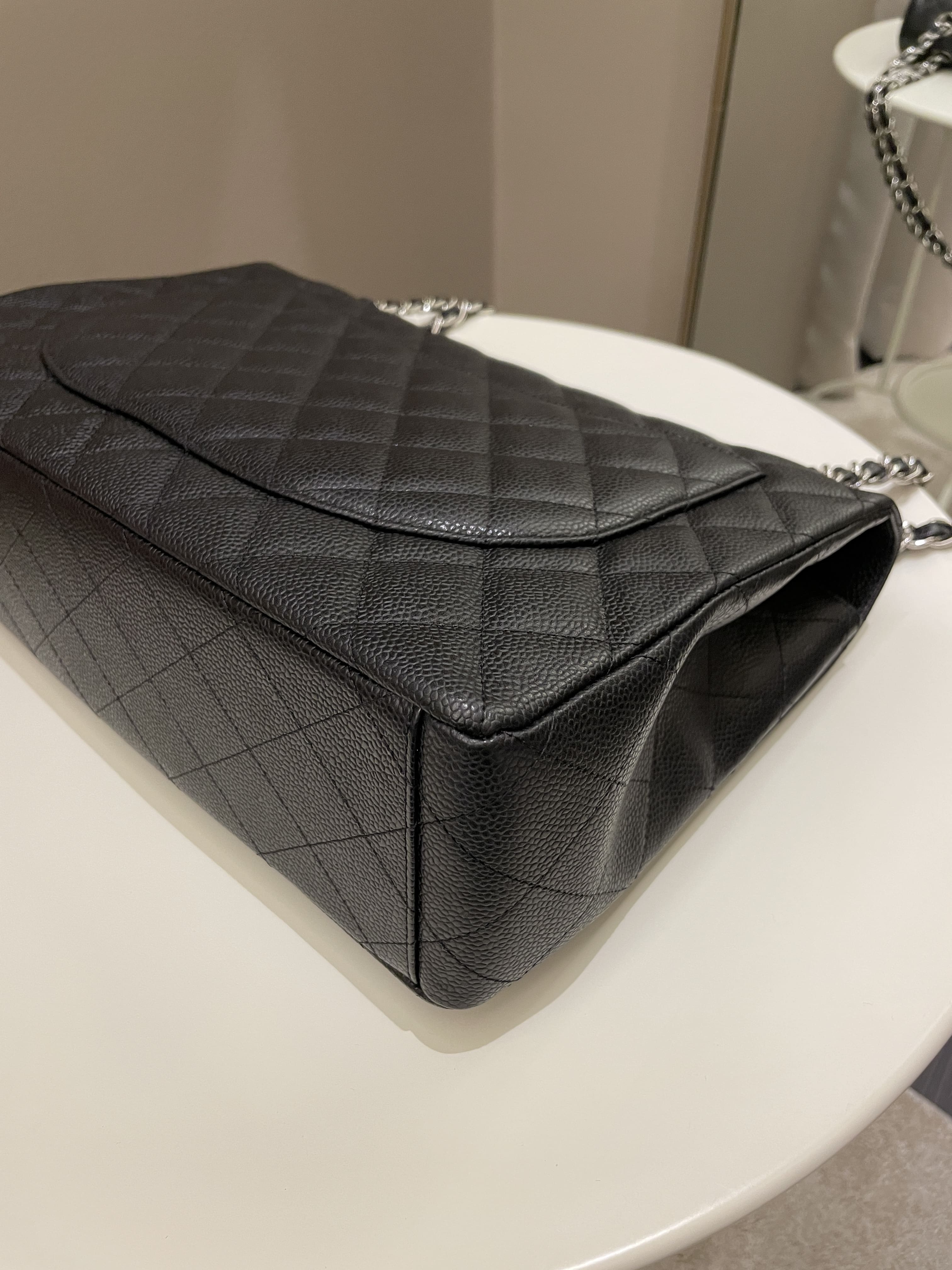 Chanel Classic Quilted Maxi Single Flap Black Caviar
