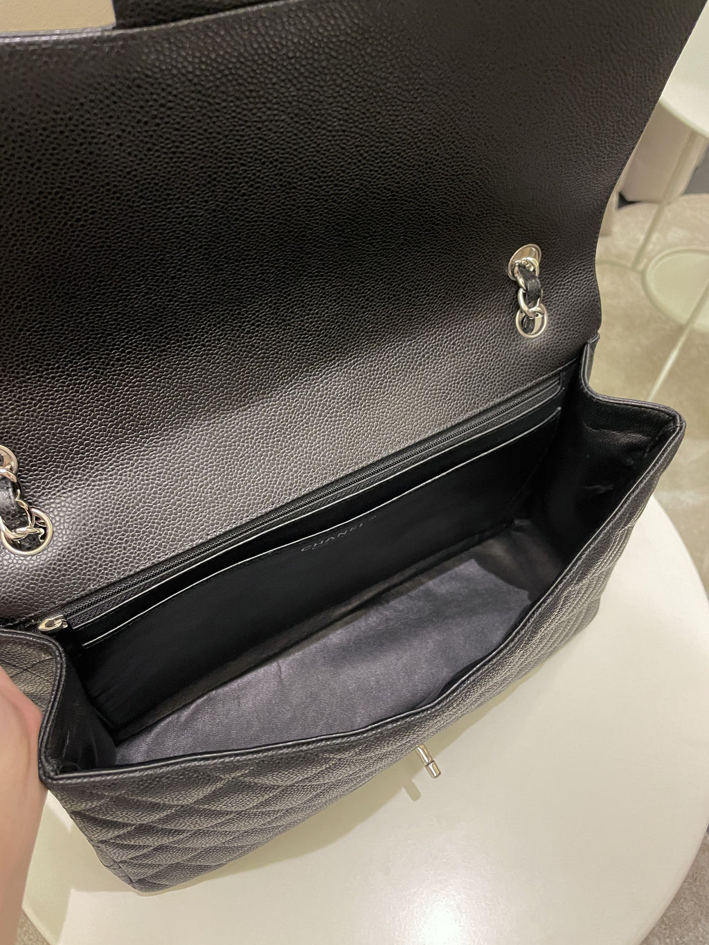 Chanel Classic Quilted Maxi Single Flap Black Caviar