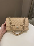 Chanel Classic Quilted Medium Double Flap Beige Caviar