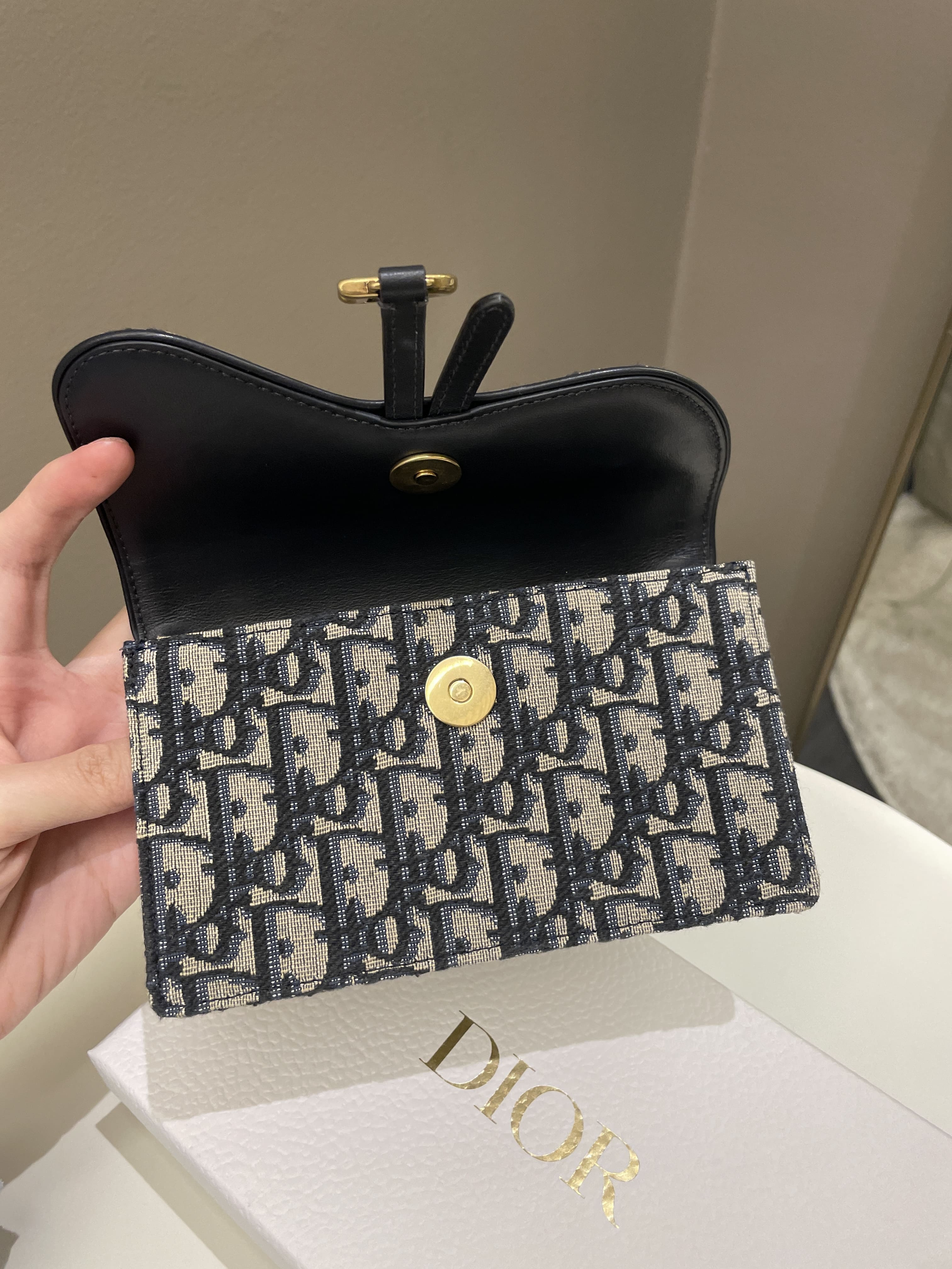 Dior Saddle Belt Pouch Blue Oblique