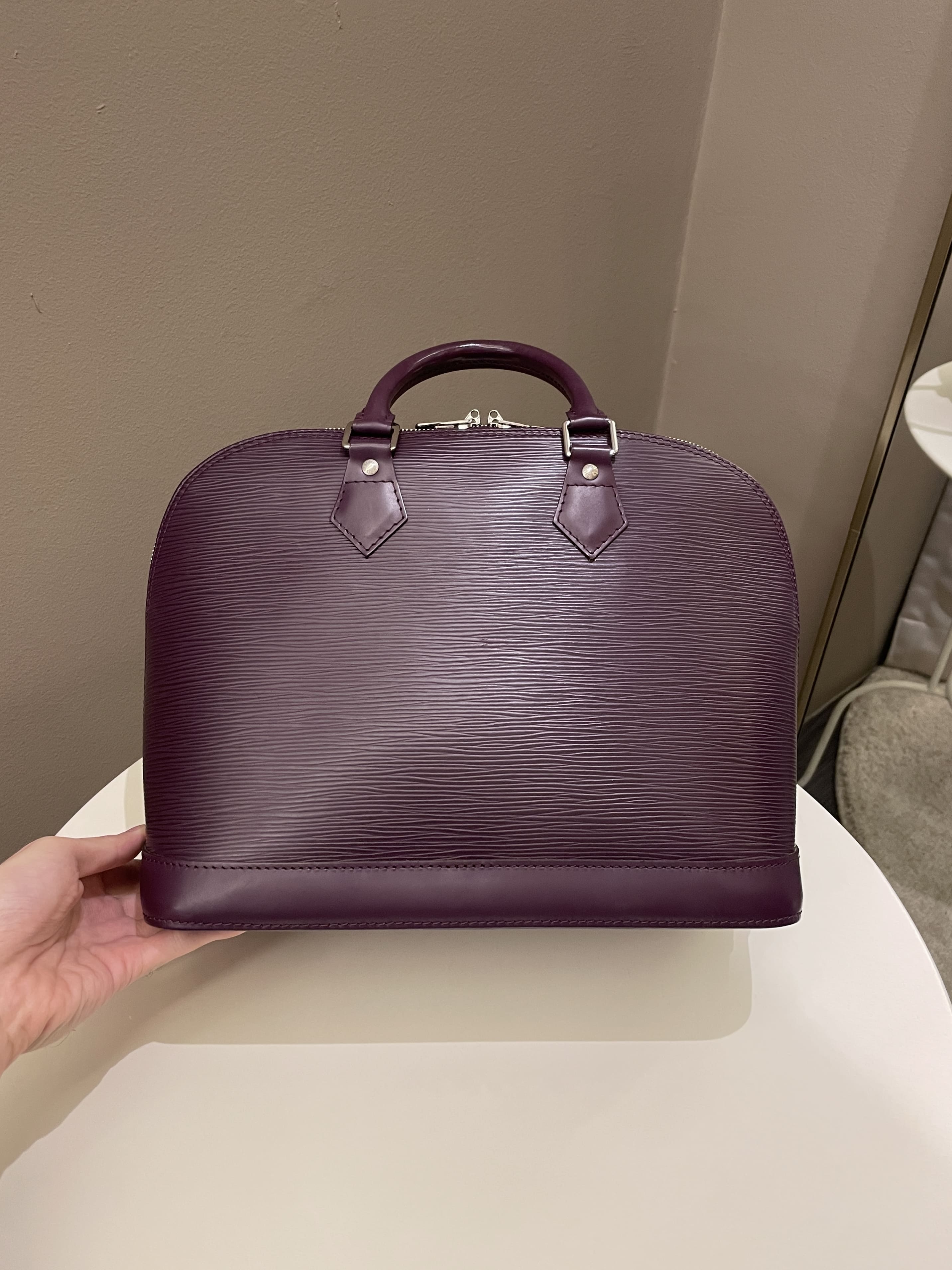 Louis Vuitton Alma Dark Purple Cassis Epi Leather