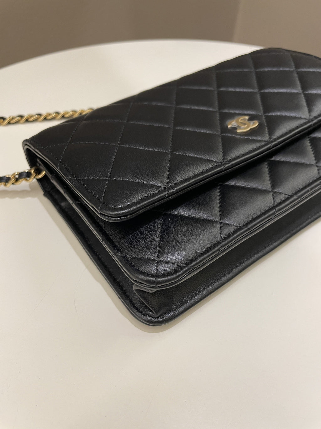 Chanel Classic Quilted Wallet on Chain Black Lambskin