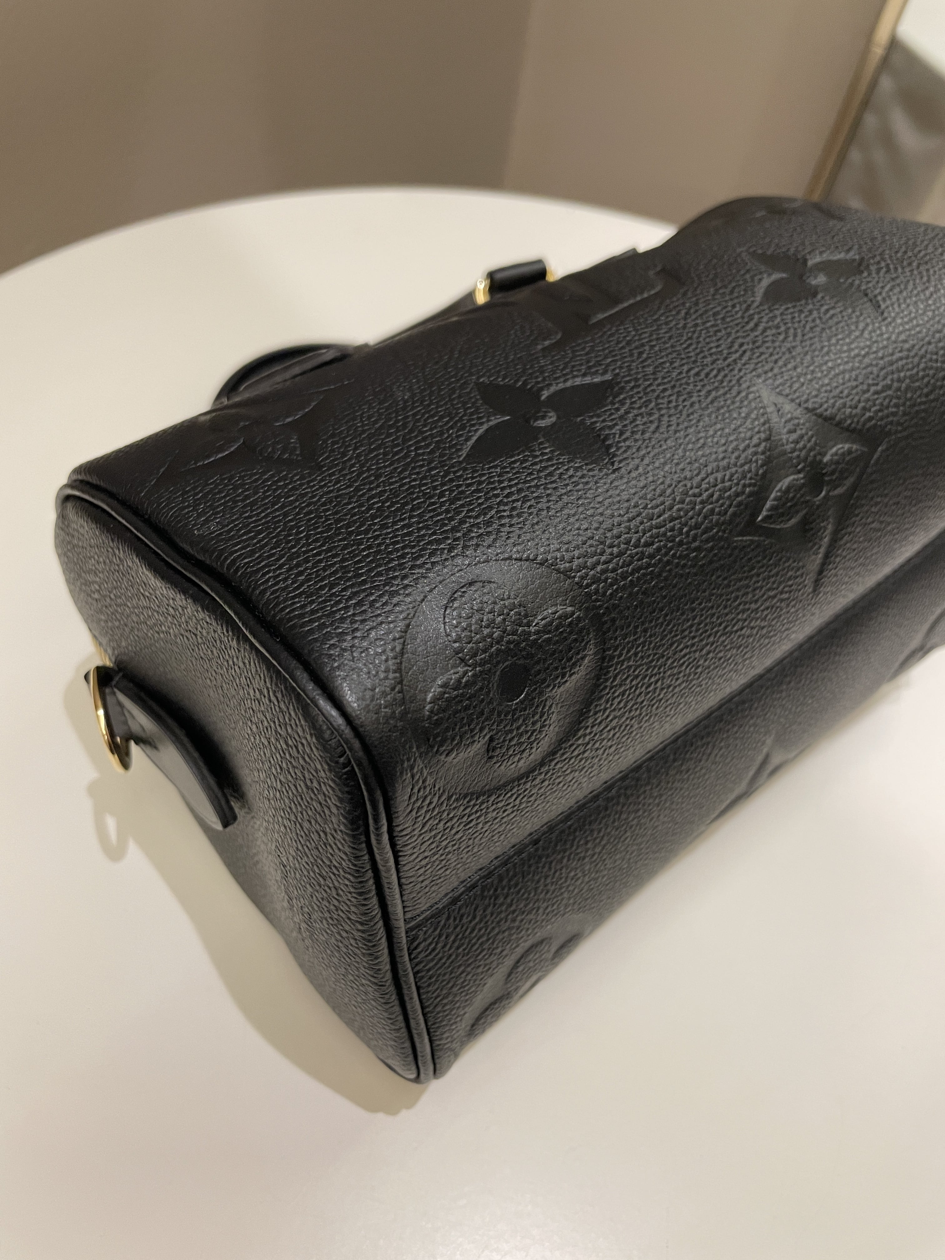 Louis Vuitton Speedy BandouliÃƒÆ’Ã‚Â¨re 20 Black Monogram Empreinte