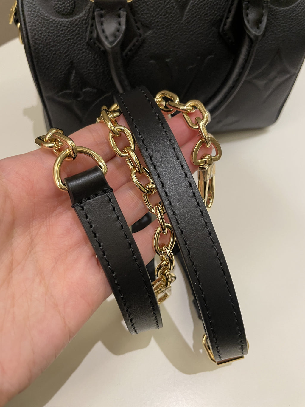 Louis Vuitton Speedy BandouliÃƒÆ’Ã‚Â¨re 20 Black Monogram Empreinte