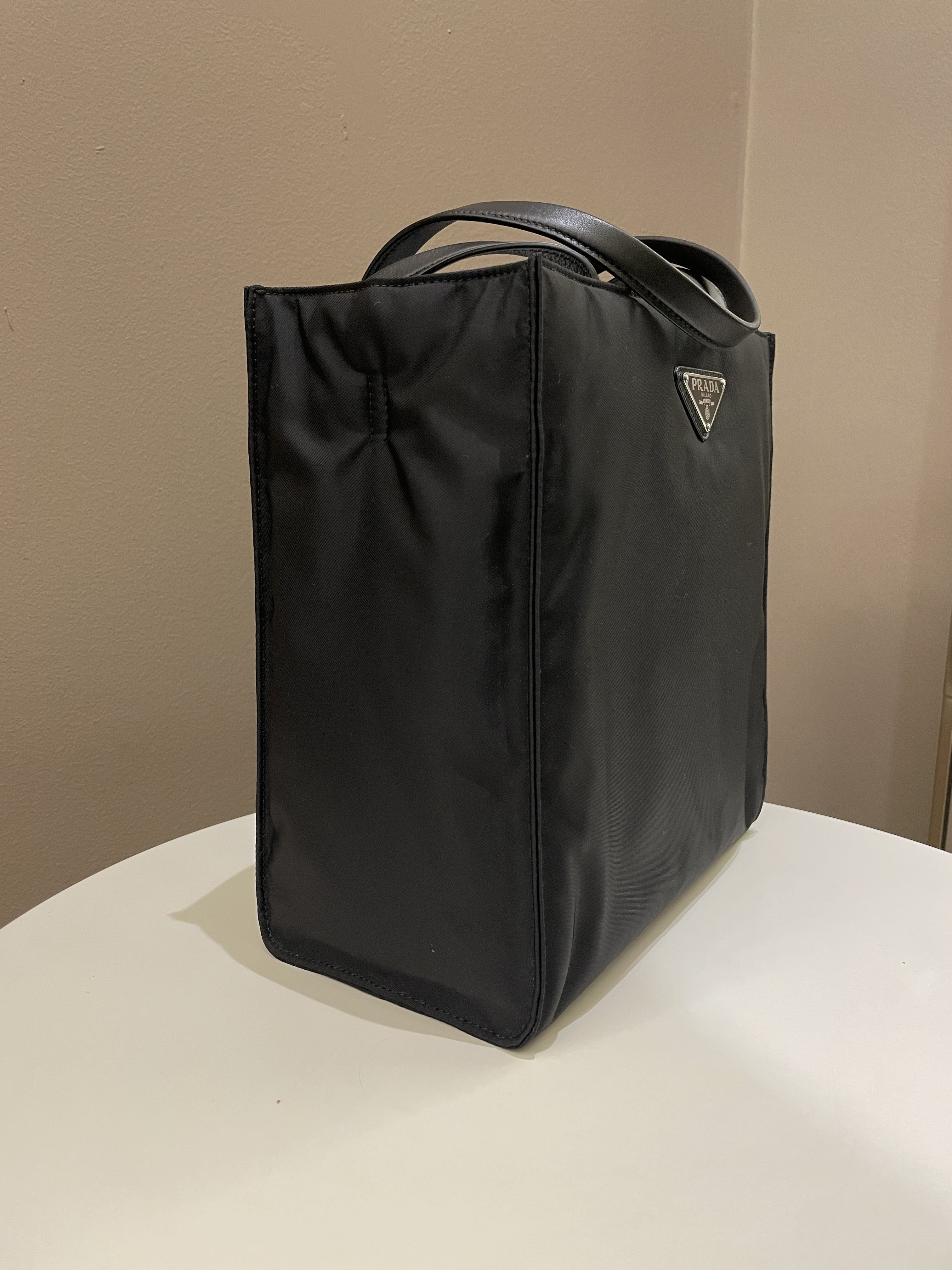 Prada Padded Two Way Shopper Tote Black Nylon