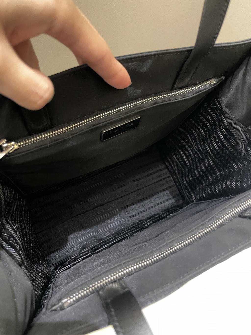Prada Padded Two Way Shopper Tote Black Nylon