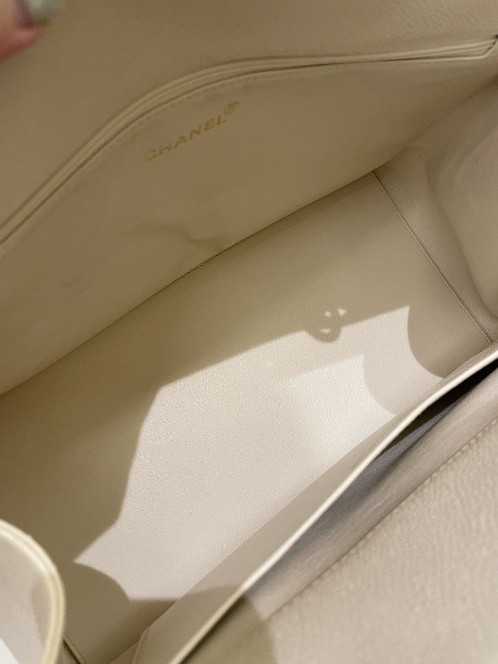 Chanel Vintage Cc Timeless Tote Ivory Cream Caviar