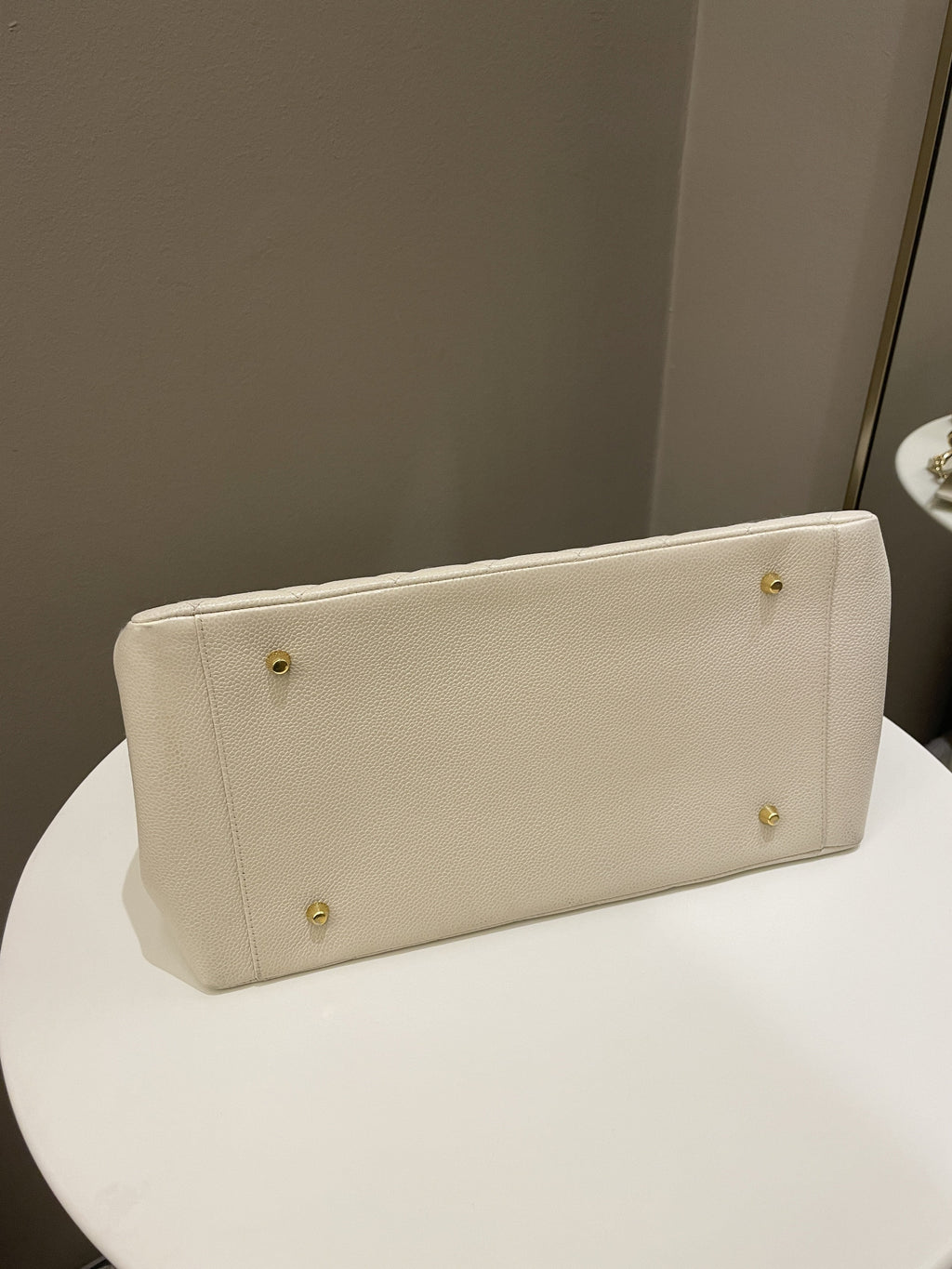 Chanel Vintage Cc Timeless Tote Ivory Cream Caviar