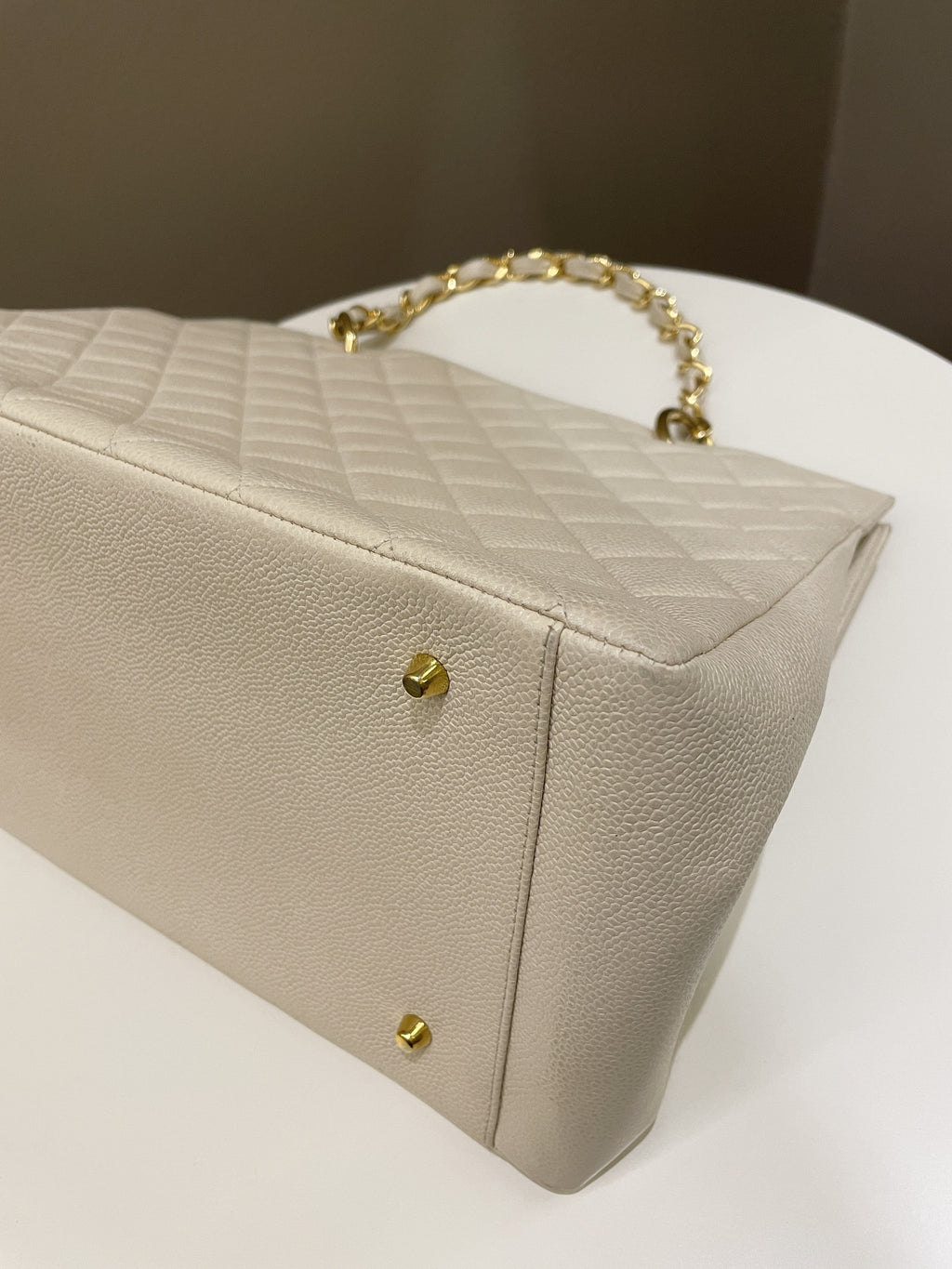 Chanel Vintage Cc Timeless Tote Ivory Cream Caviar