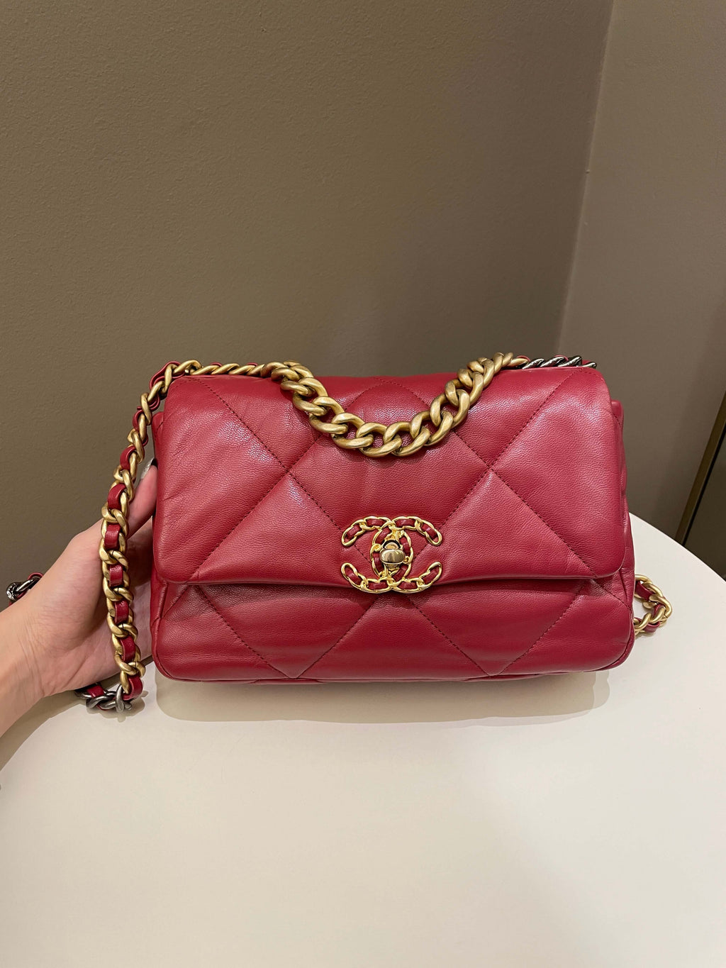 Chanel 19 Flap Bag Dark Red