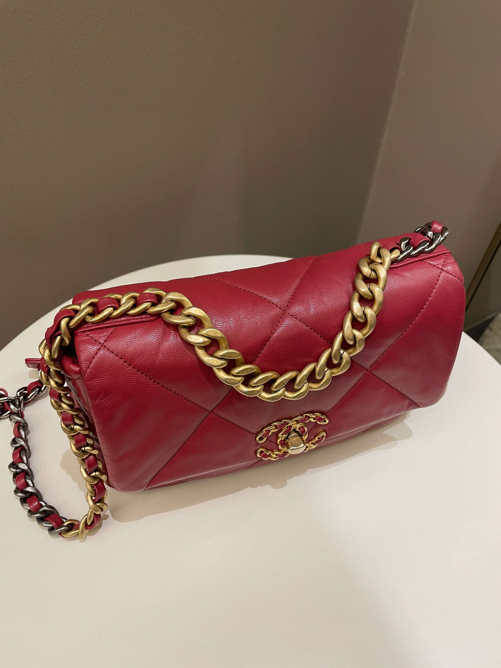 Chanel 19 Flap Bag Dark Red