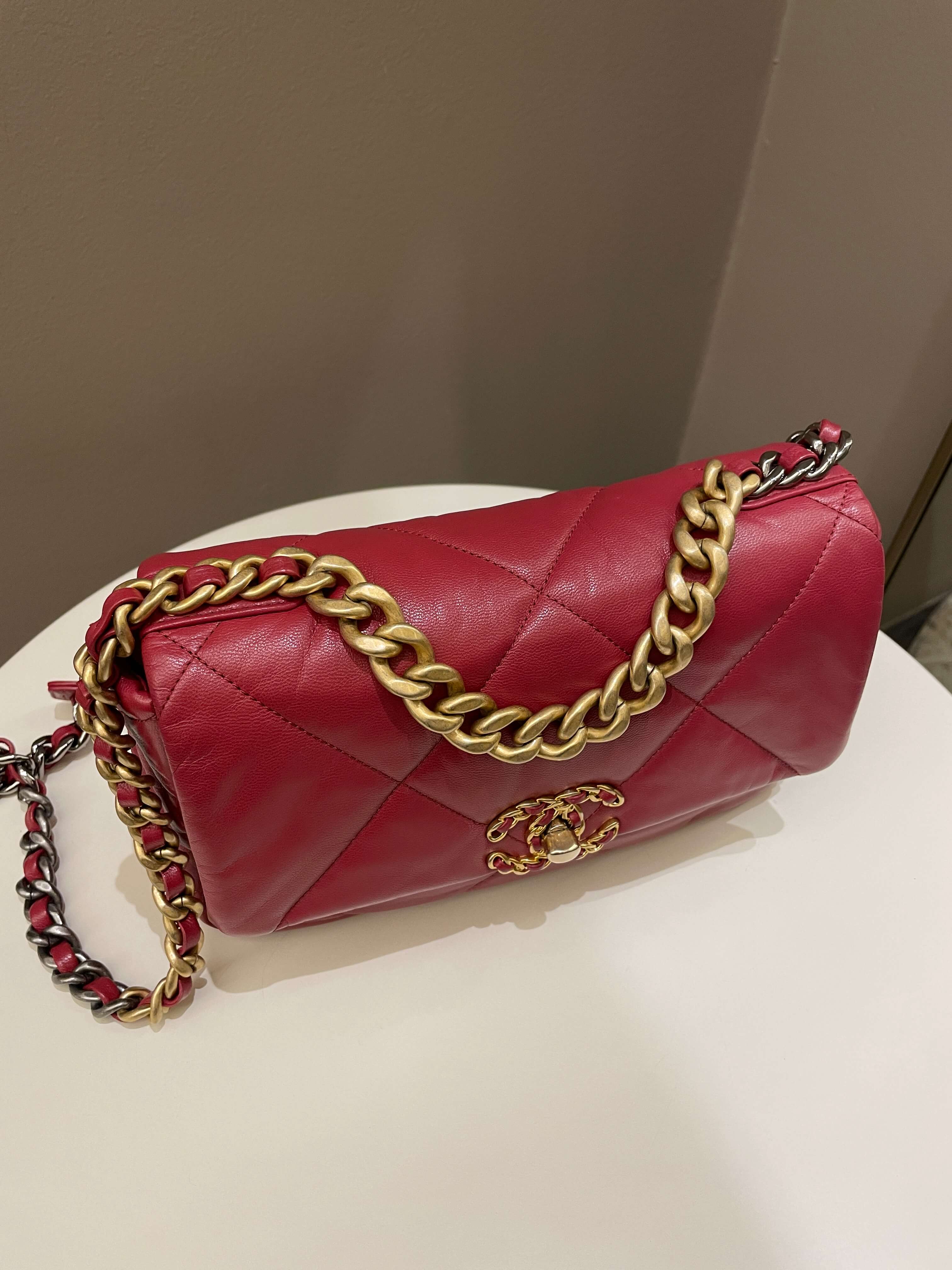 Chanel 19 Flap Bag Dark Red