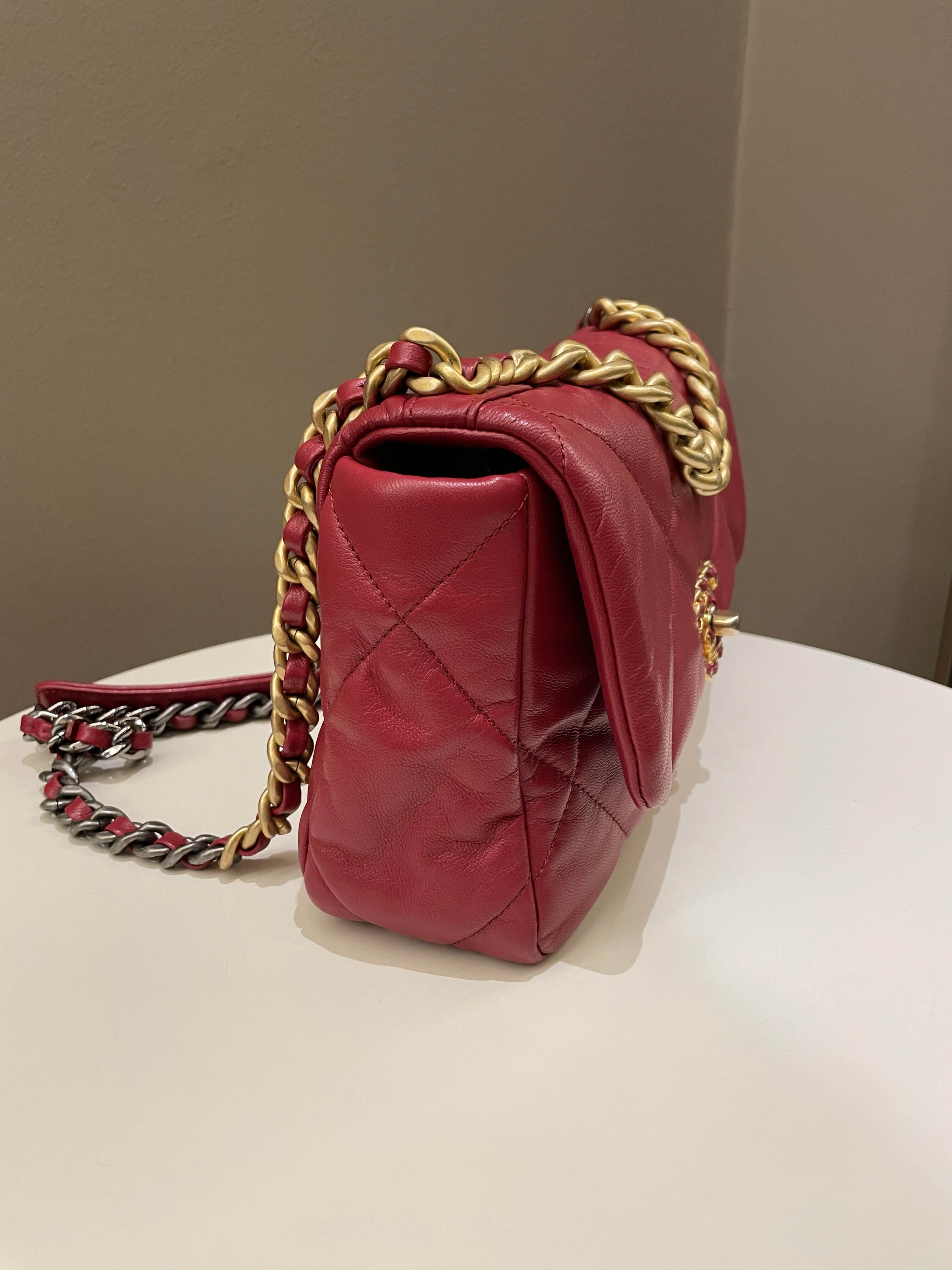 Chanel 19 Flap Bag Dark Red