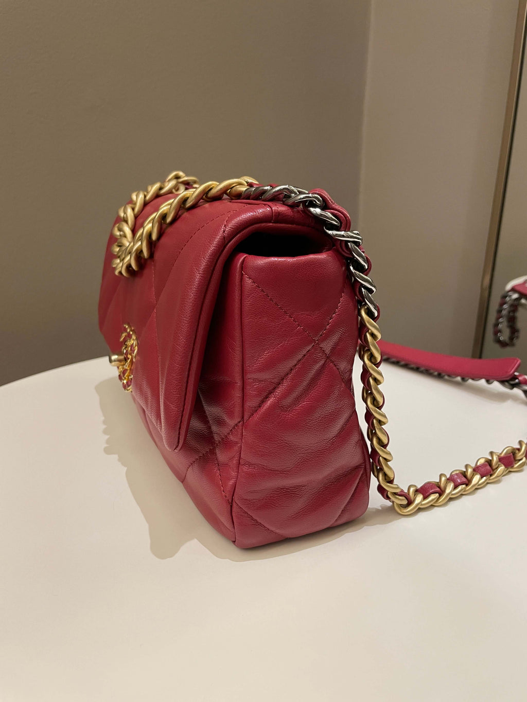 Chanel 19 Flap Bag Dark Red