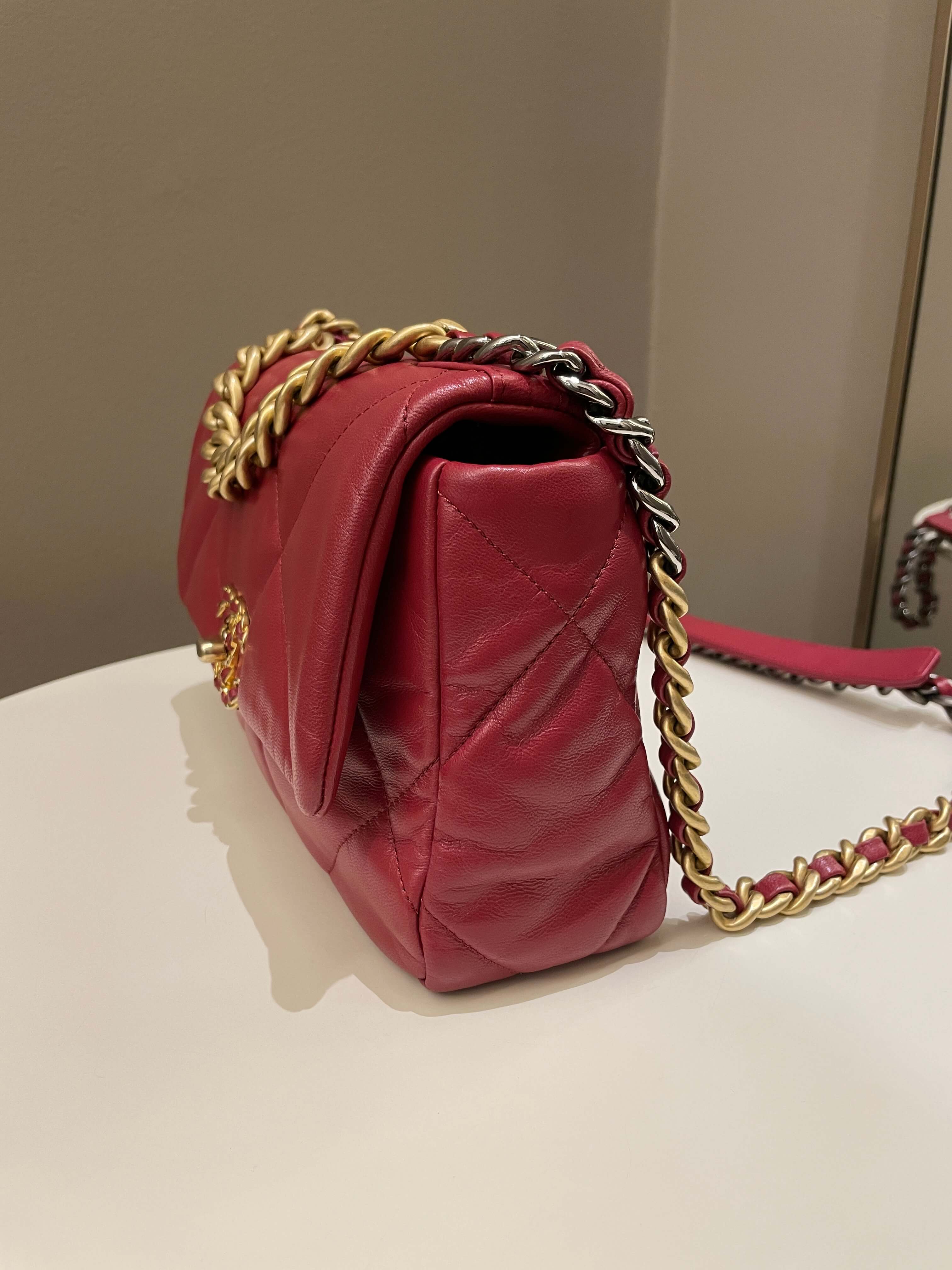 Chanel 19 Flap Bag Dark Red