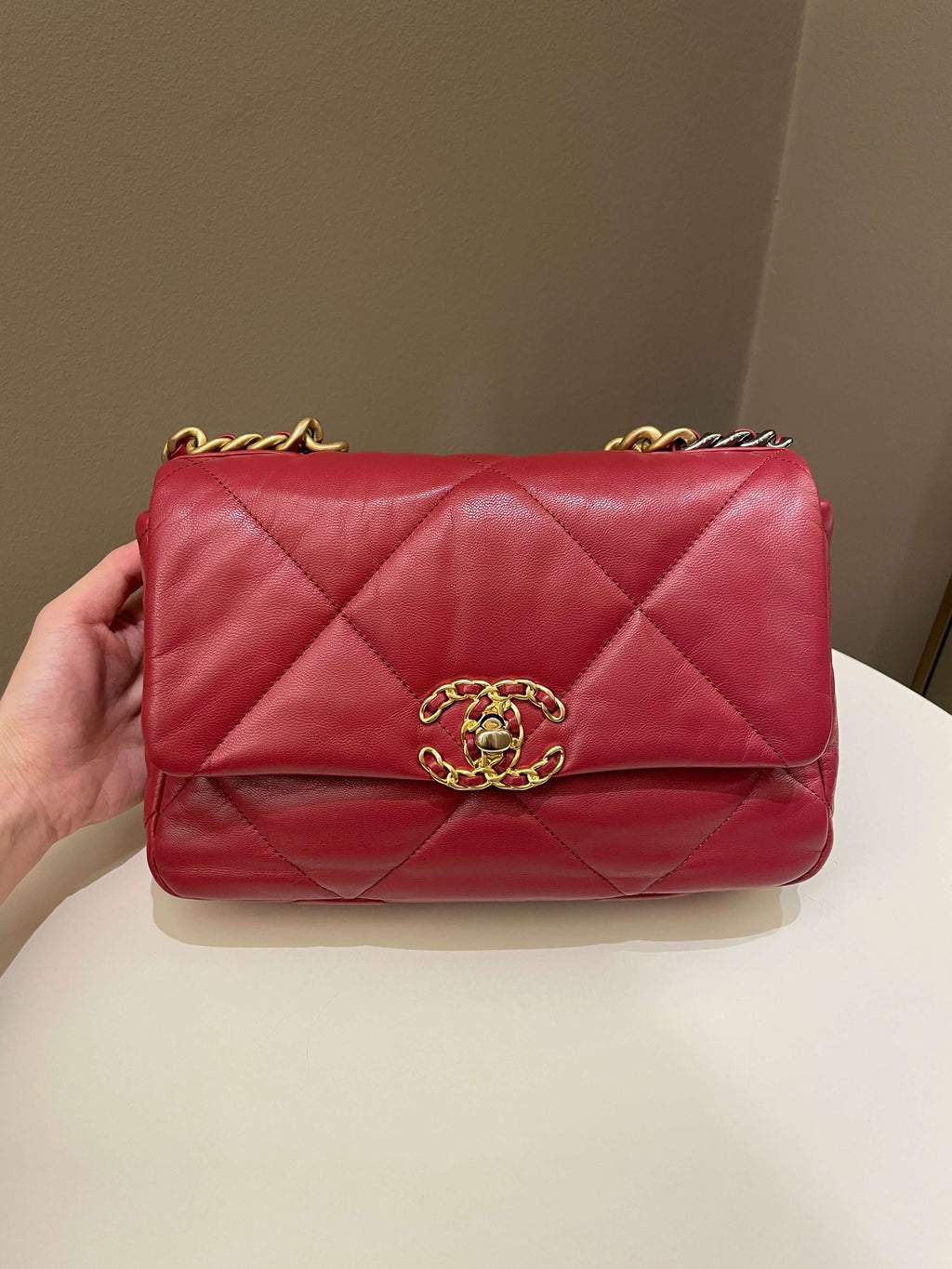 Chanel 19 Flap Bag Dark Red