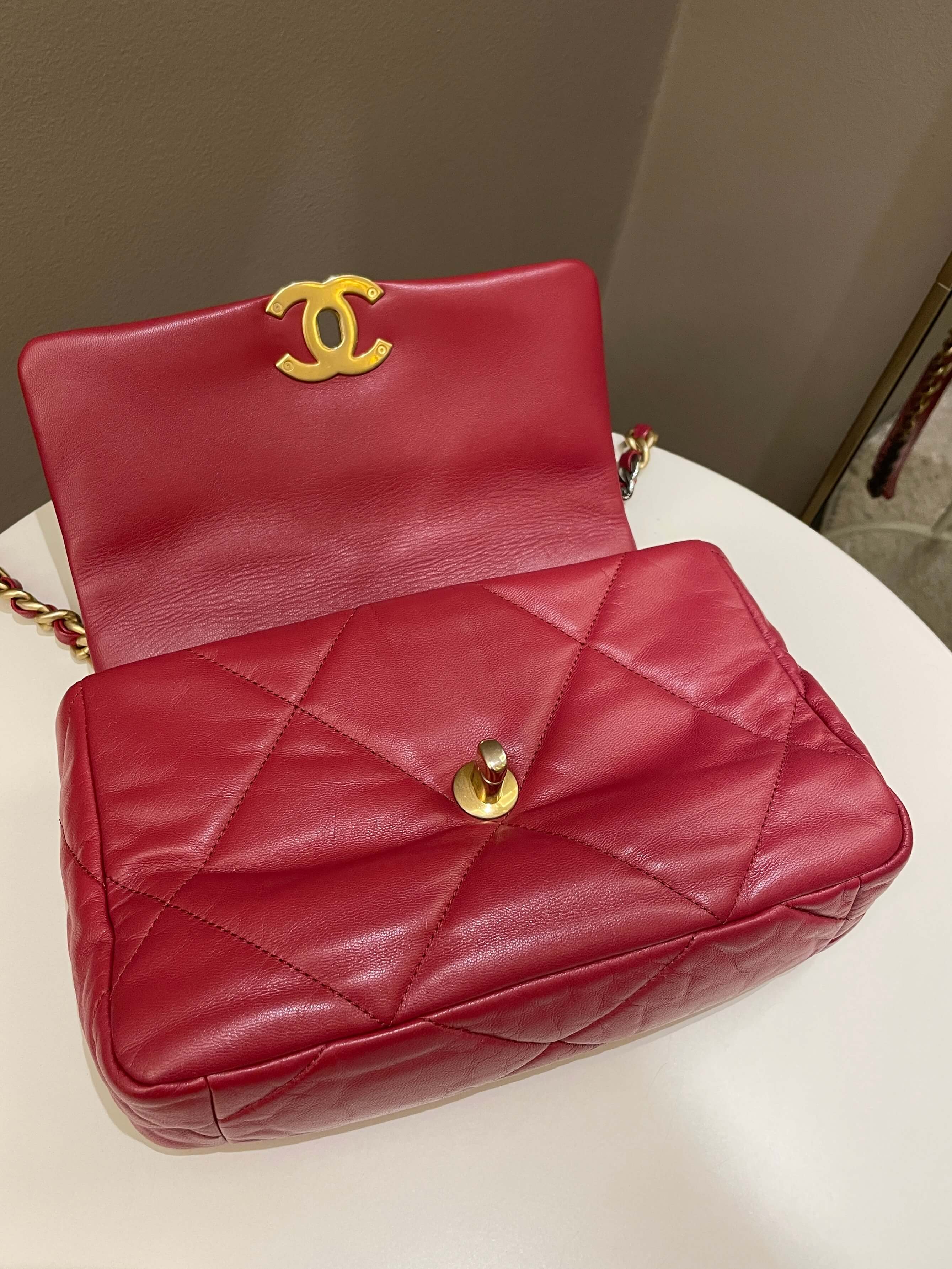Chanel 19 Flap Bag Dark Red