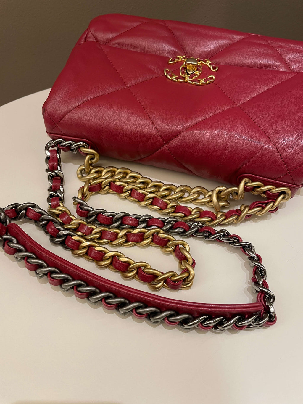 Chanel 19 Flap Bag Dark Red