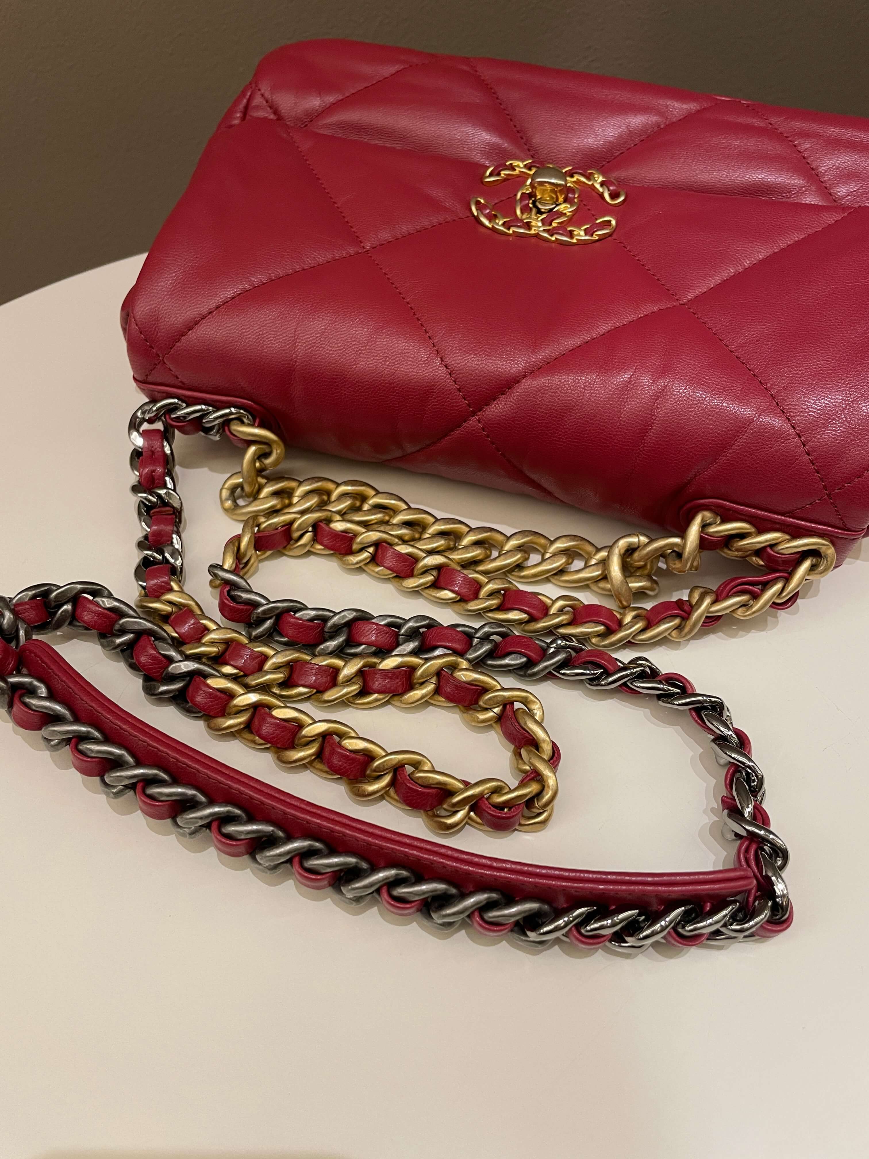 Chanel 19 Flap Bag Dark Red