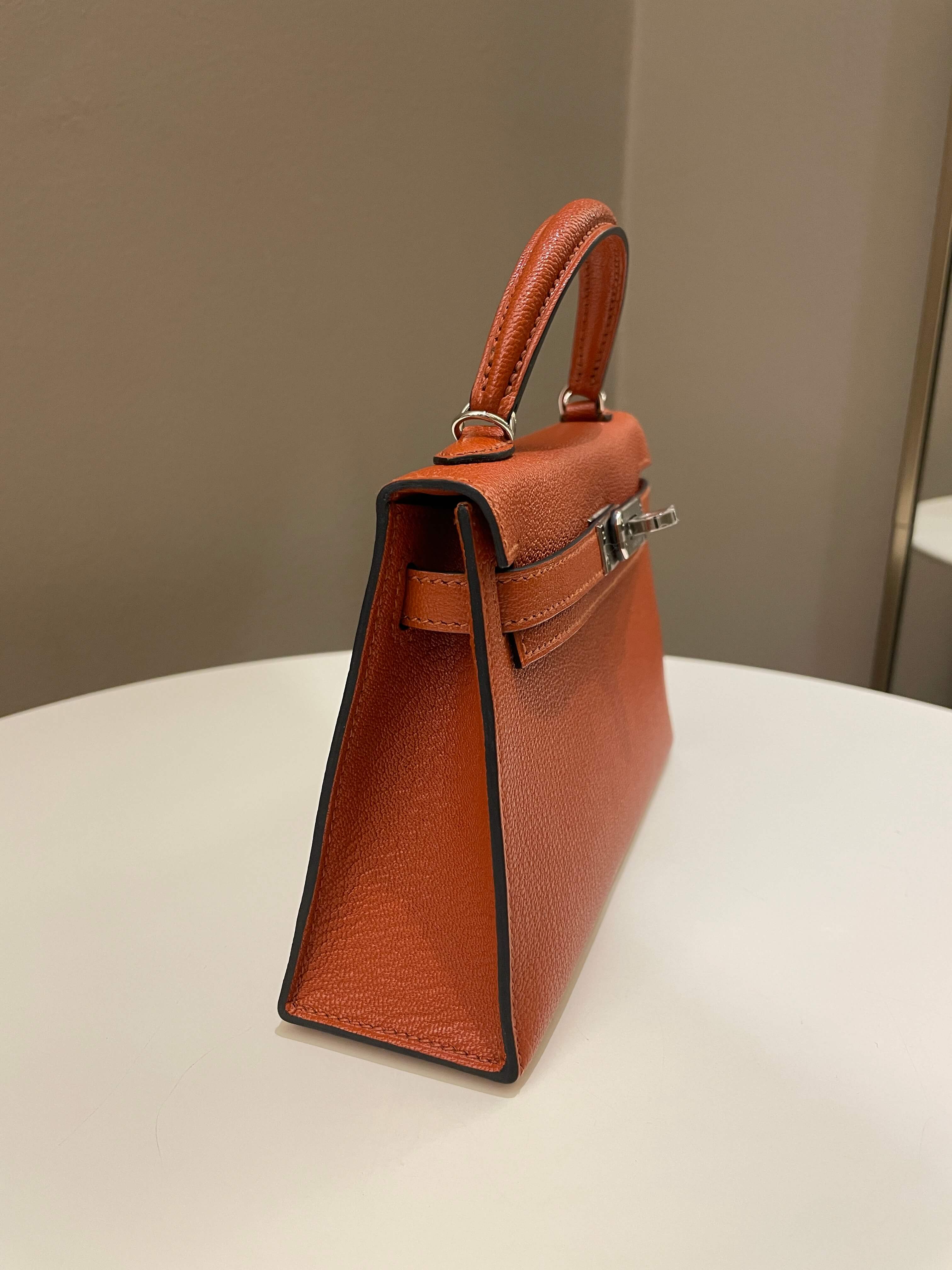 Hermes Mini Kelly 20 Cuivre ChÃƒÆ’Ã‚Â¨vre / Rose Mexico