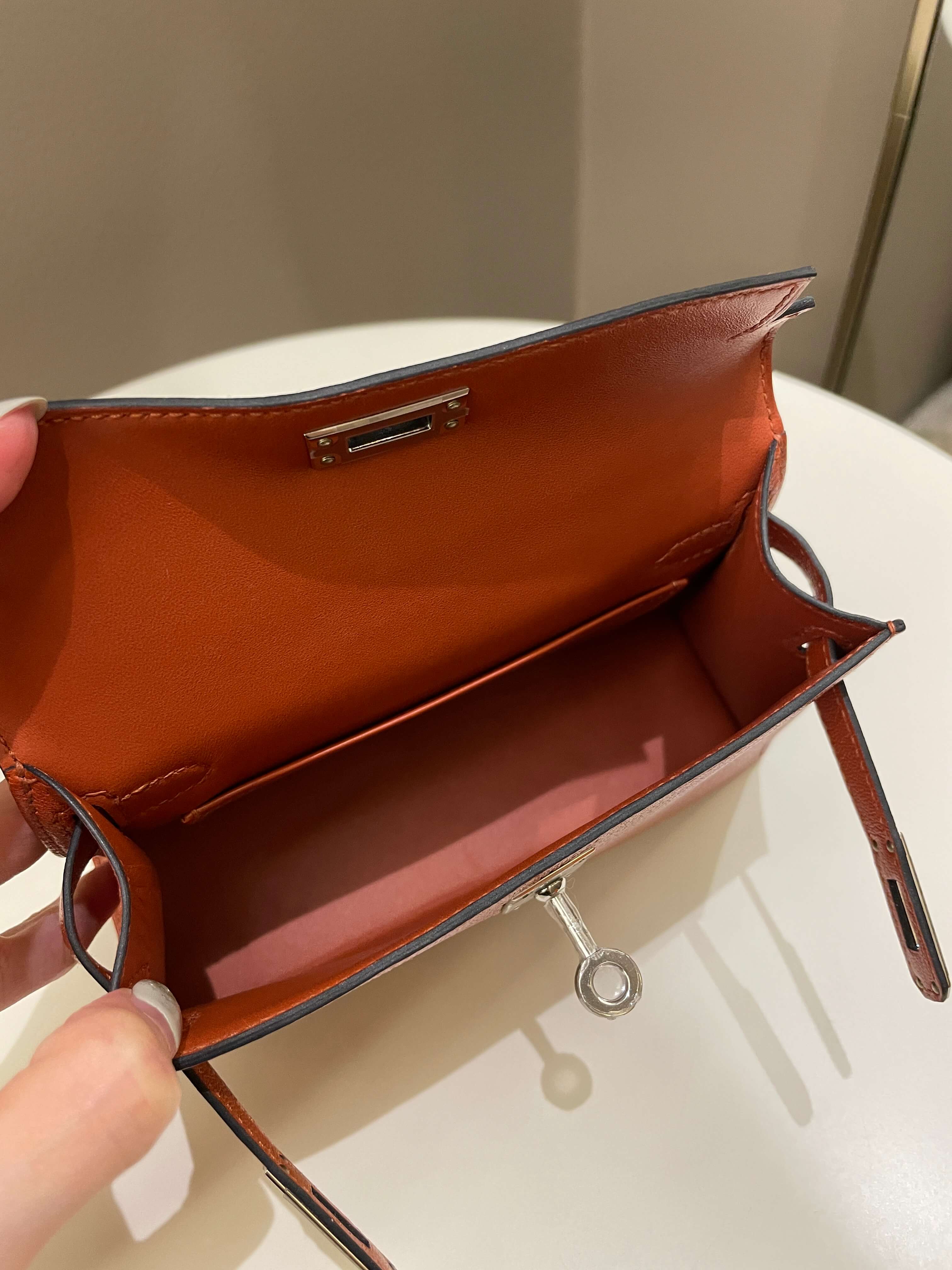 Hermes Mini Kelly 20 Cuivre ChÃƒÆ’Ã‚Â¨vre / Rose Mexico