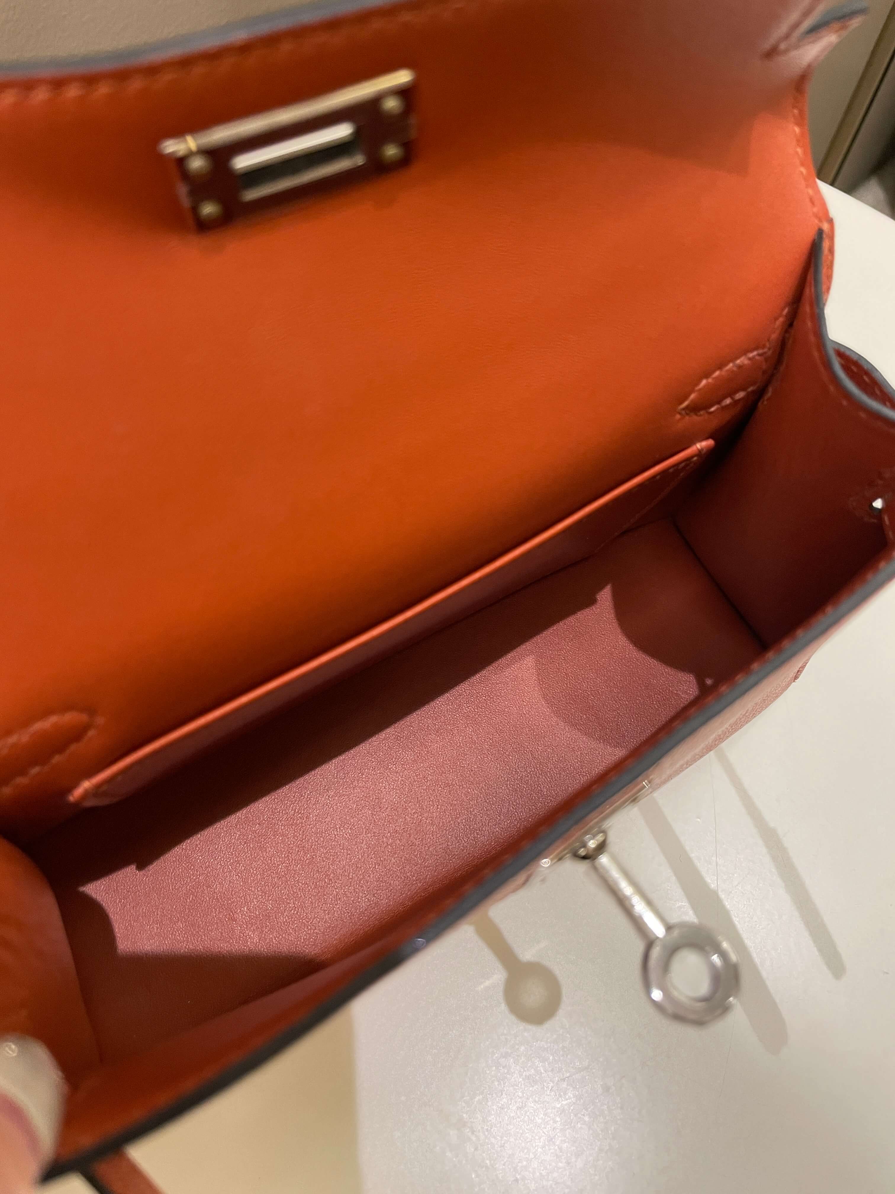 Hermes Mini Kelly 20 Cuivre ChÃƒÆ’Ã‚Â¨vre / Rose Mexico