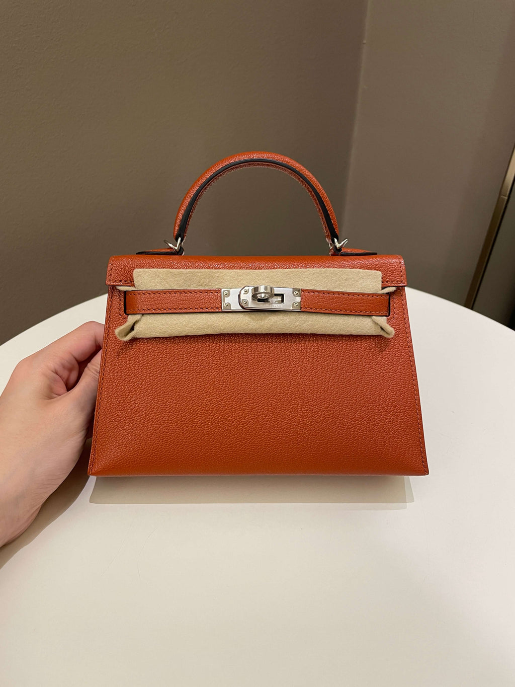 Hermes Mini Kelly 20 Cuivre ChÃƒÆ’Ã‚Â¨vre / Rose Mexico