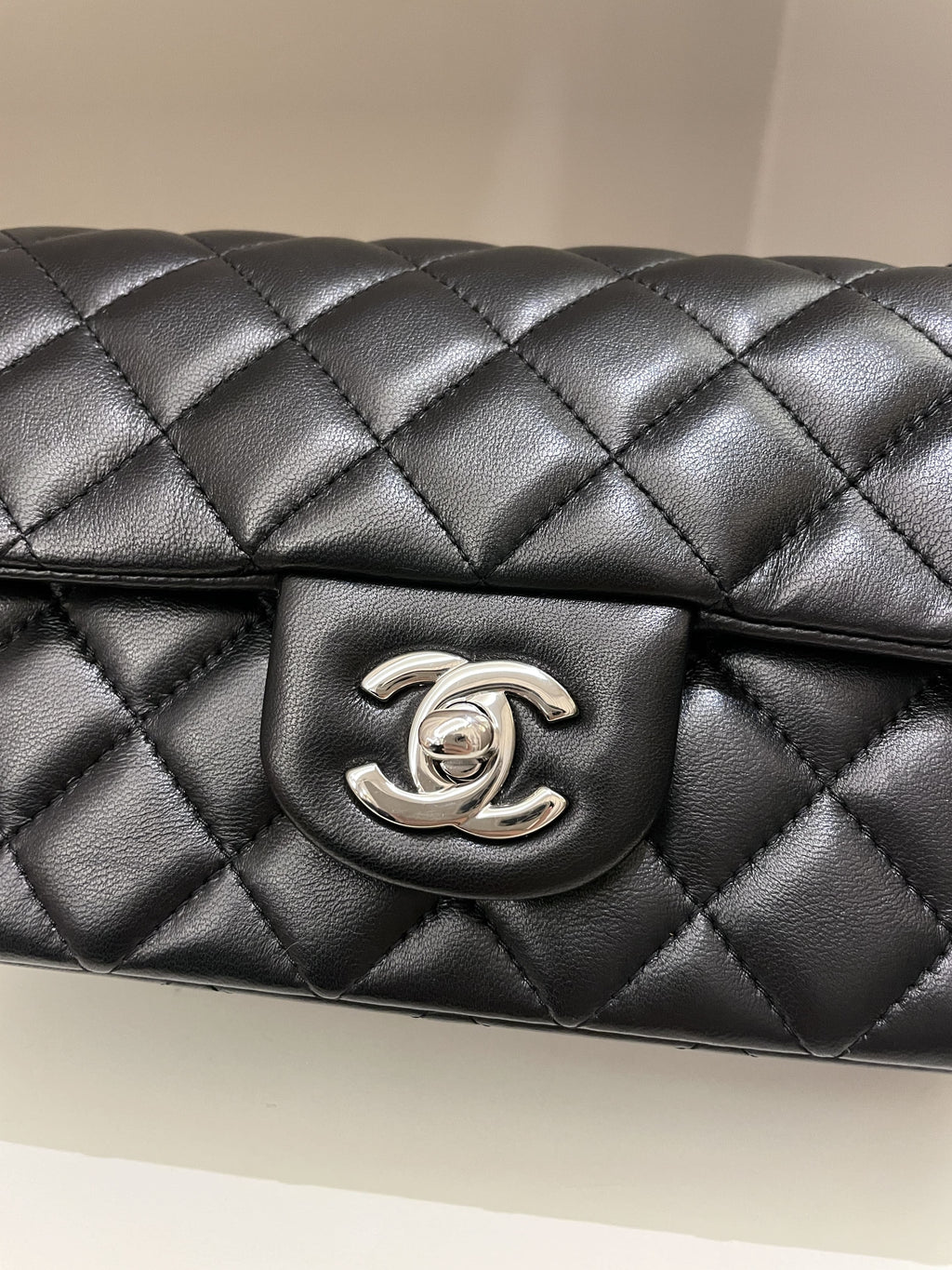 Chanel Classic Quilted Mini Rectangular Black Lambskin