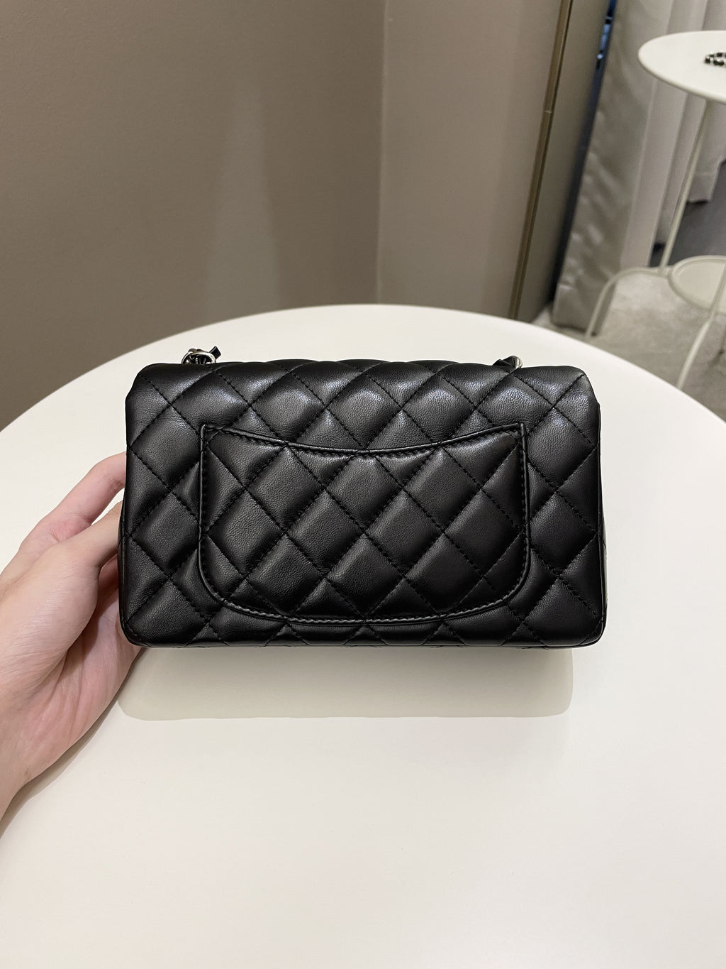 Chanel Classic Quilted Mini Rectangular Black Lambskin