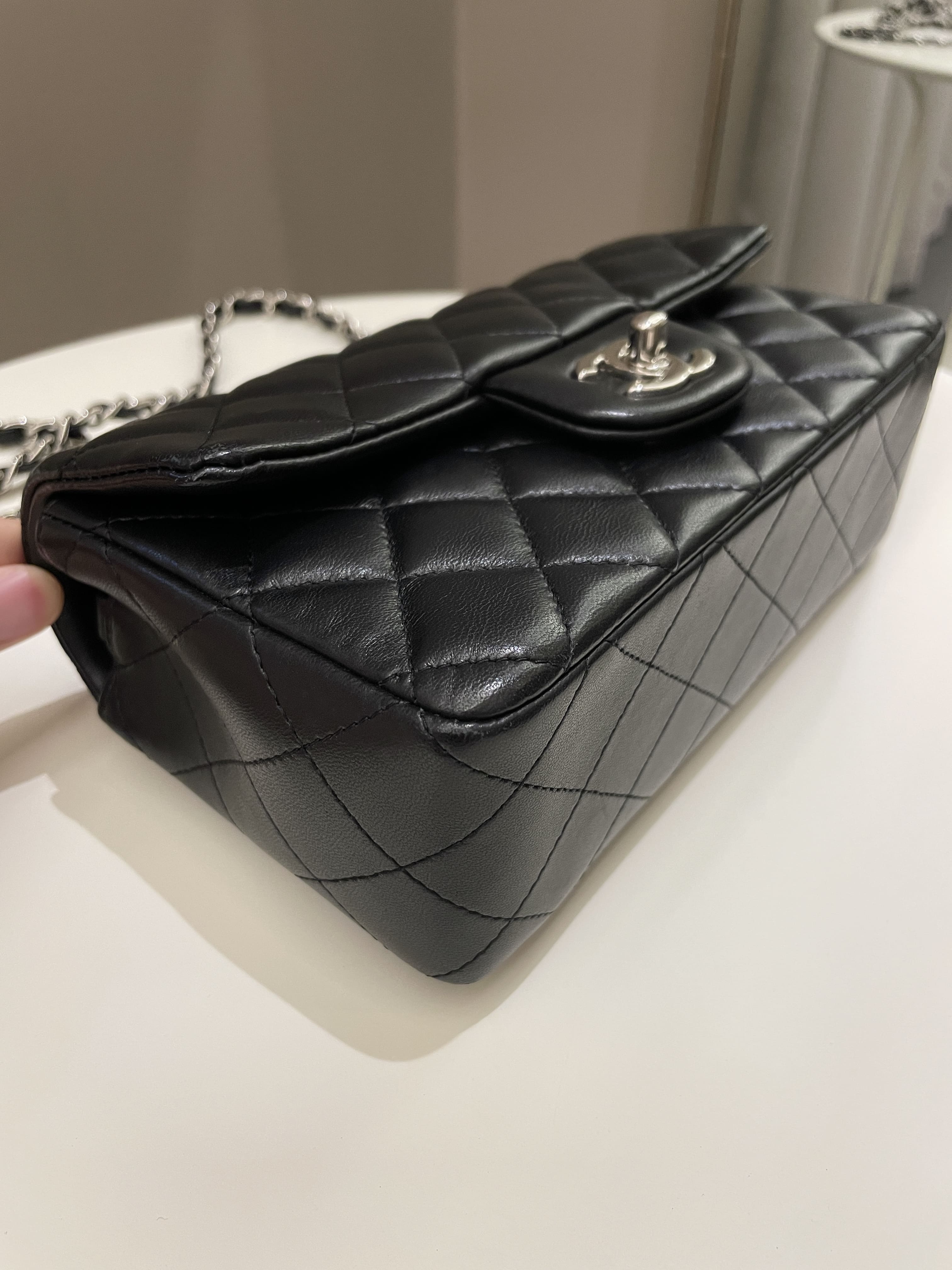 Chanel Classic Quilted Mini Rectangular Black Lambskin