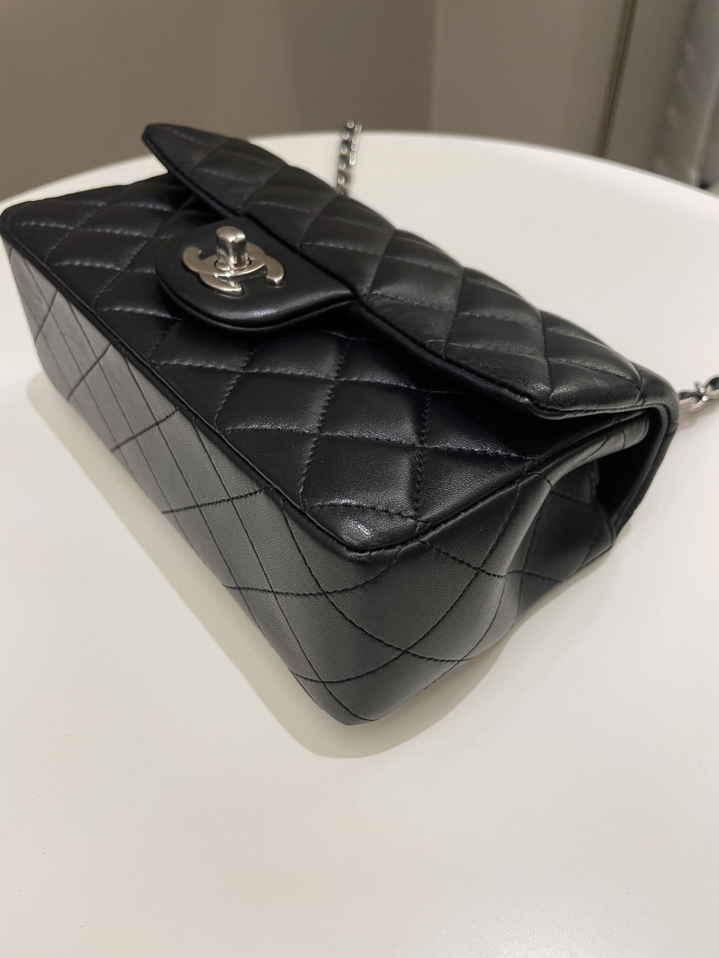 Chanel Classic Quilted Mini Rectangular Black Lambskin