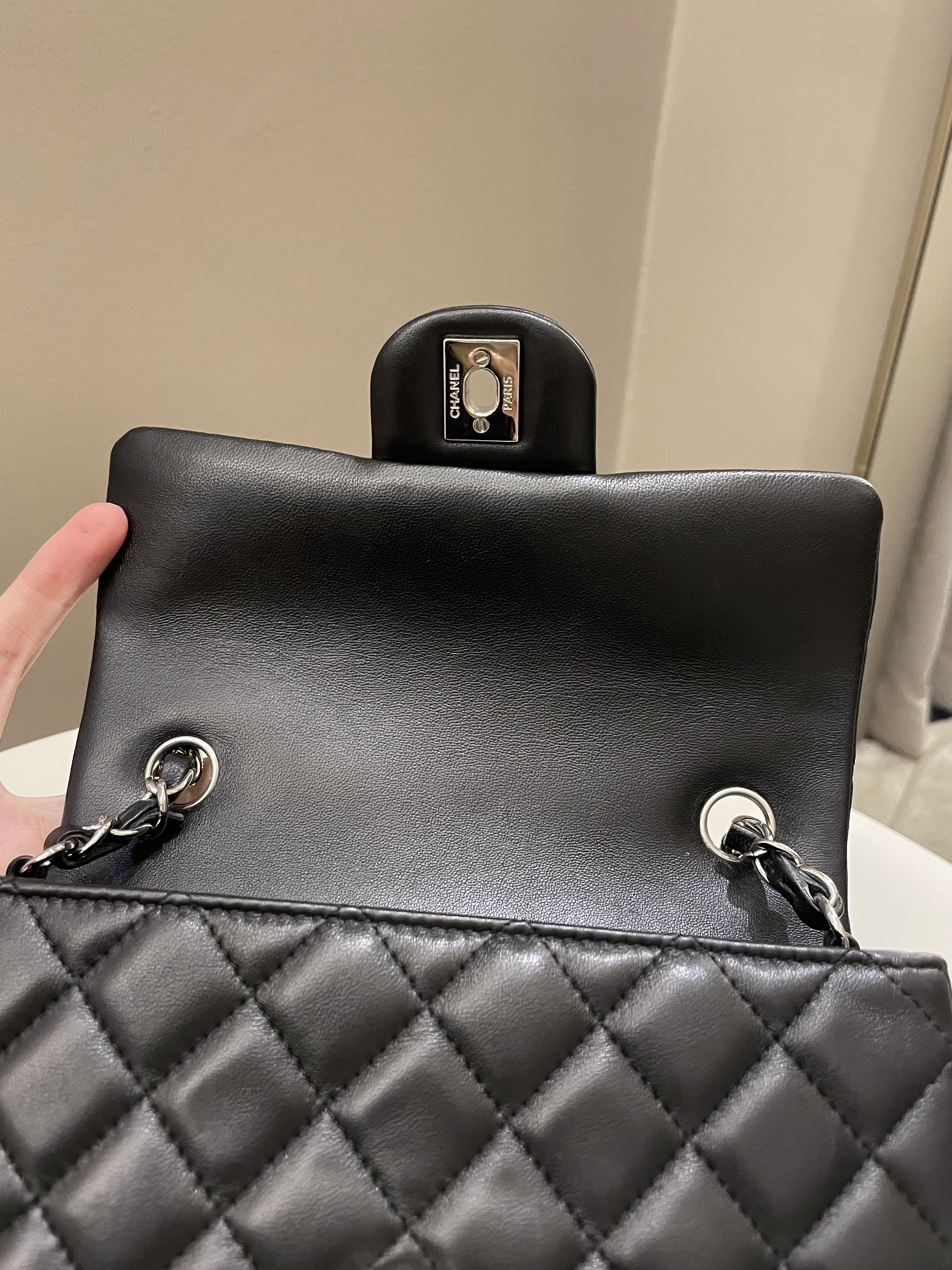 Chanel Classic Quilted Mini Rectangular Black Lambskin