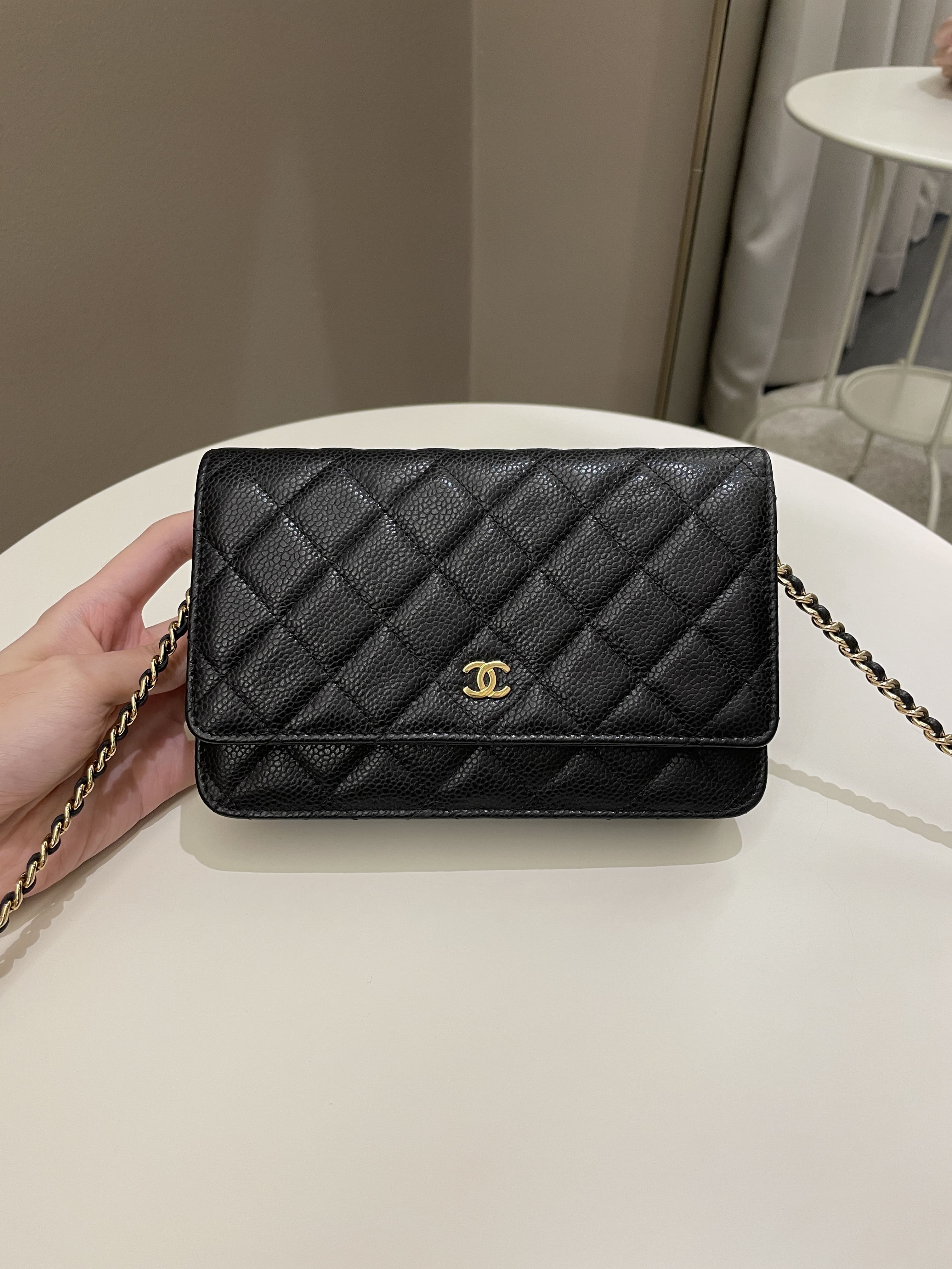 Chanel Classic Quilted Wallet on Chain Black Caviar