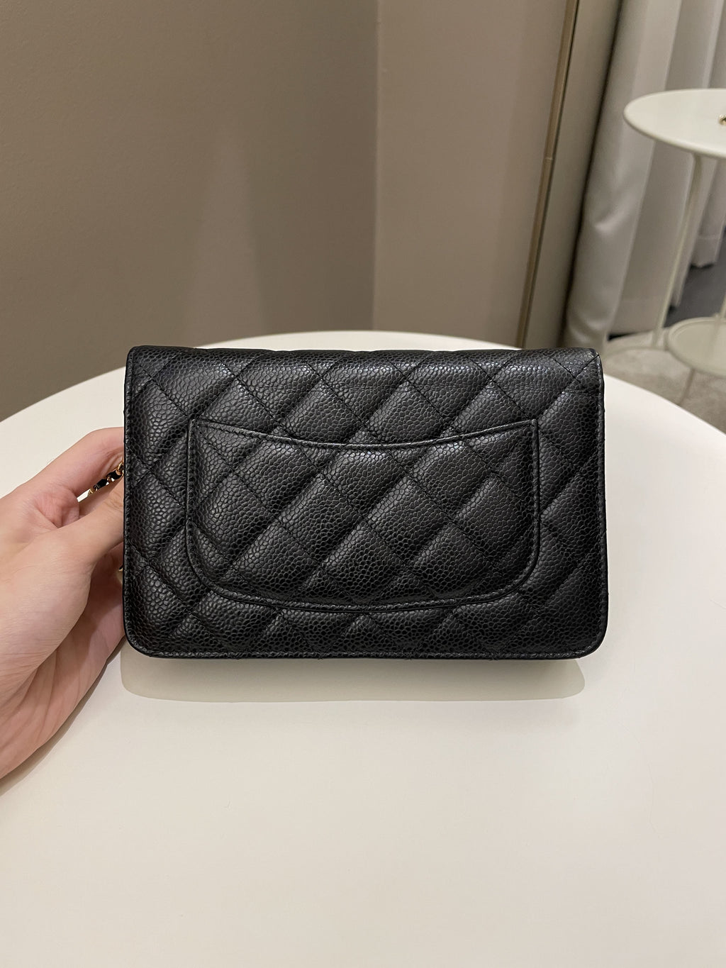 Chanel Classic Quilted Wallet on Chain Black Caviar