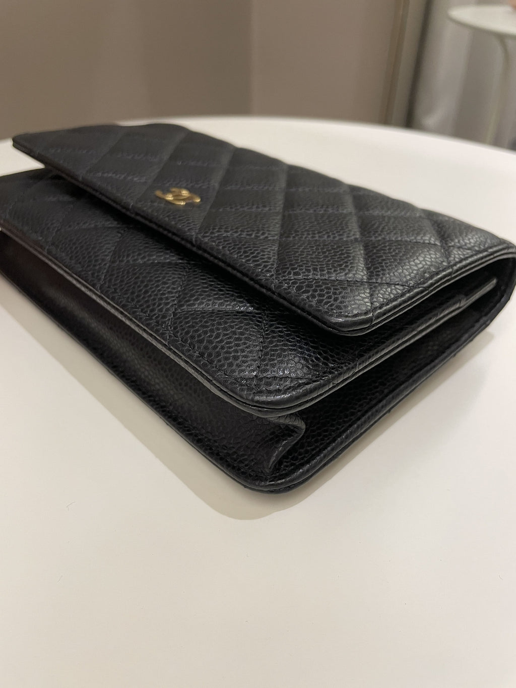 Chanel Classic Quilted Wallet on Chain Black Caviar