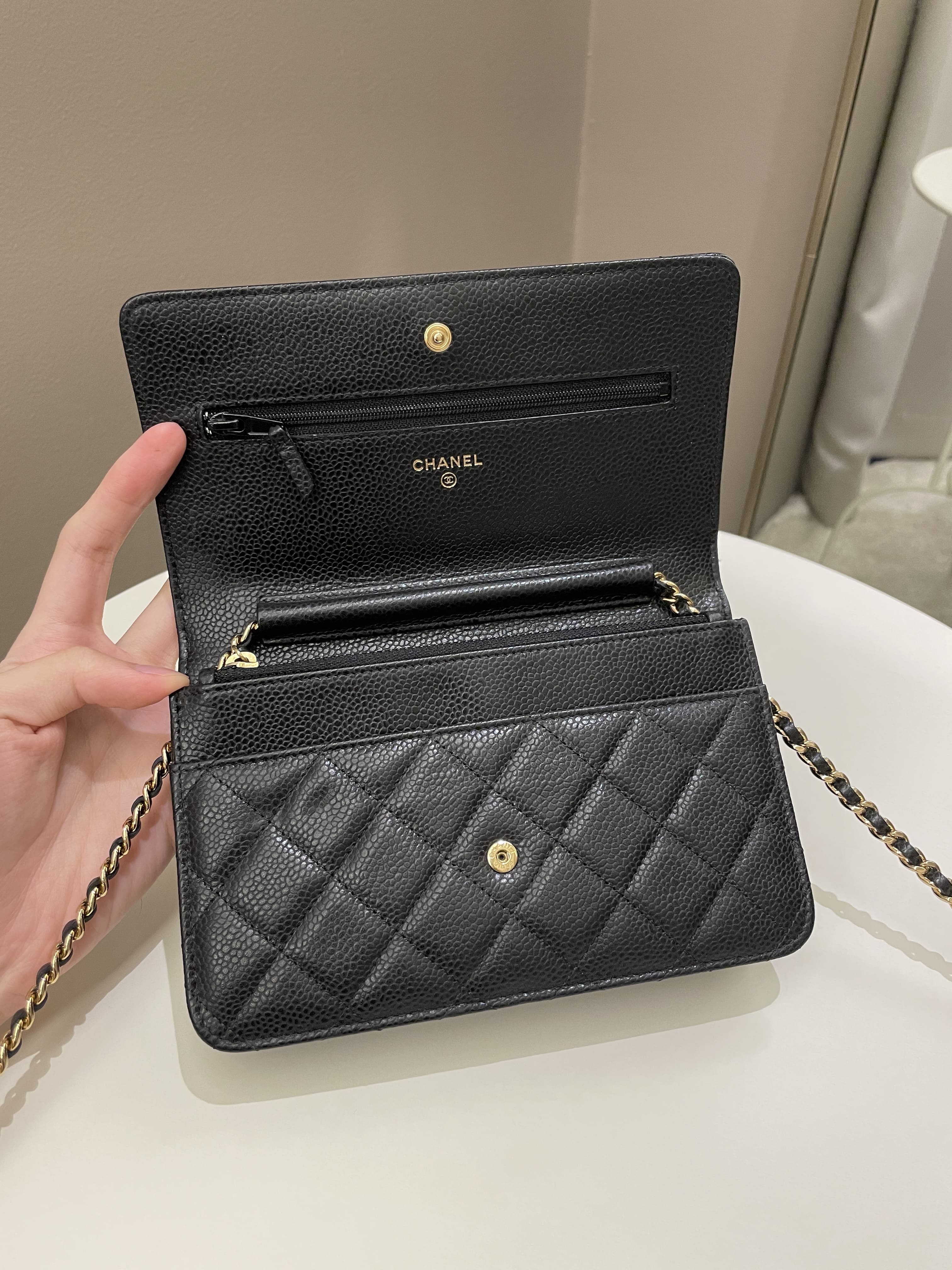 Chanel Classic Quilted Wallet on Chain Black Caviar
