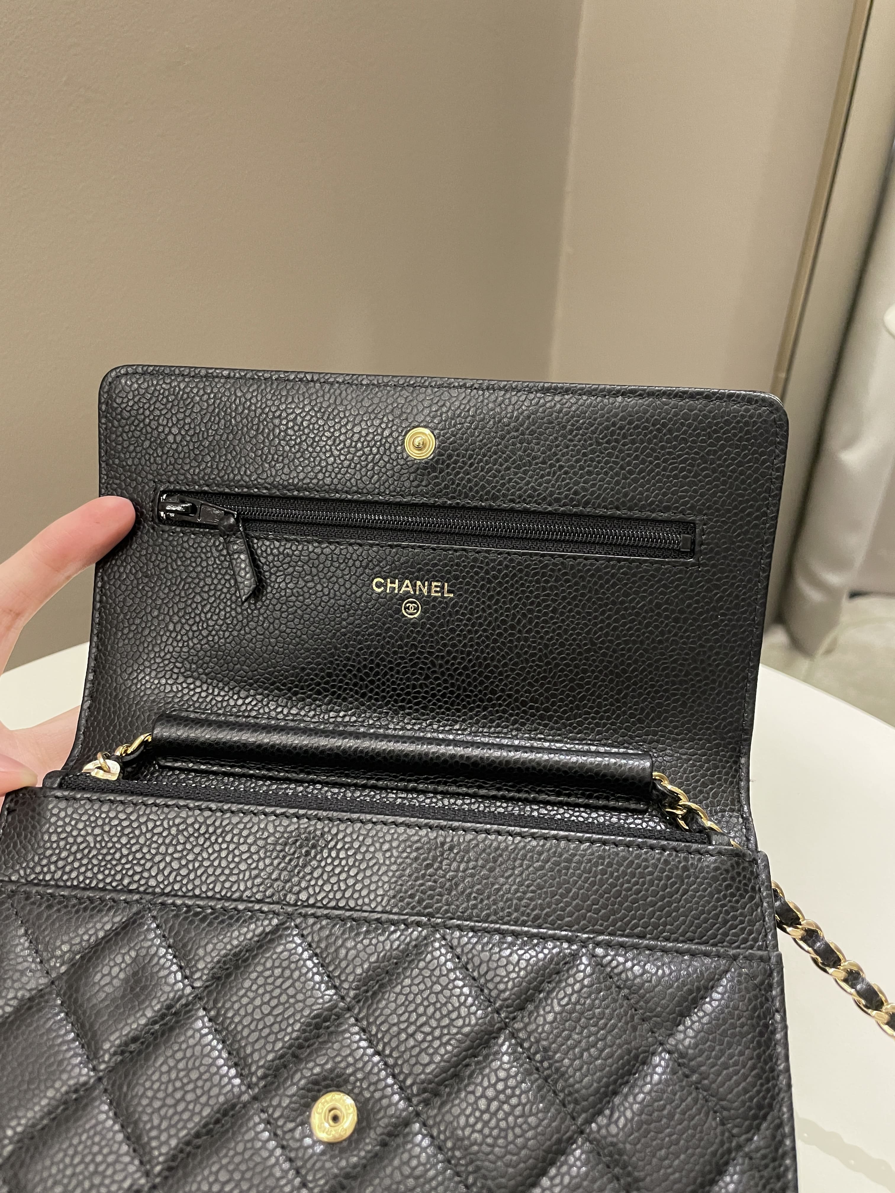 Chanel Classic Quilted Wallet on Chain Black Caviar