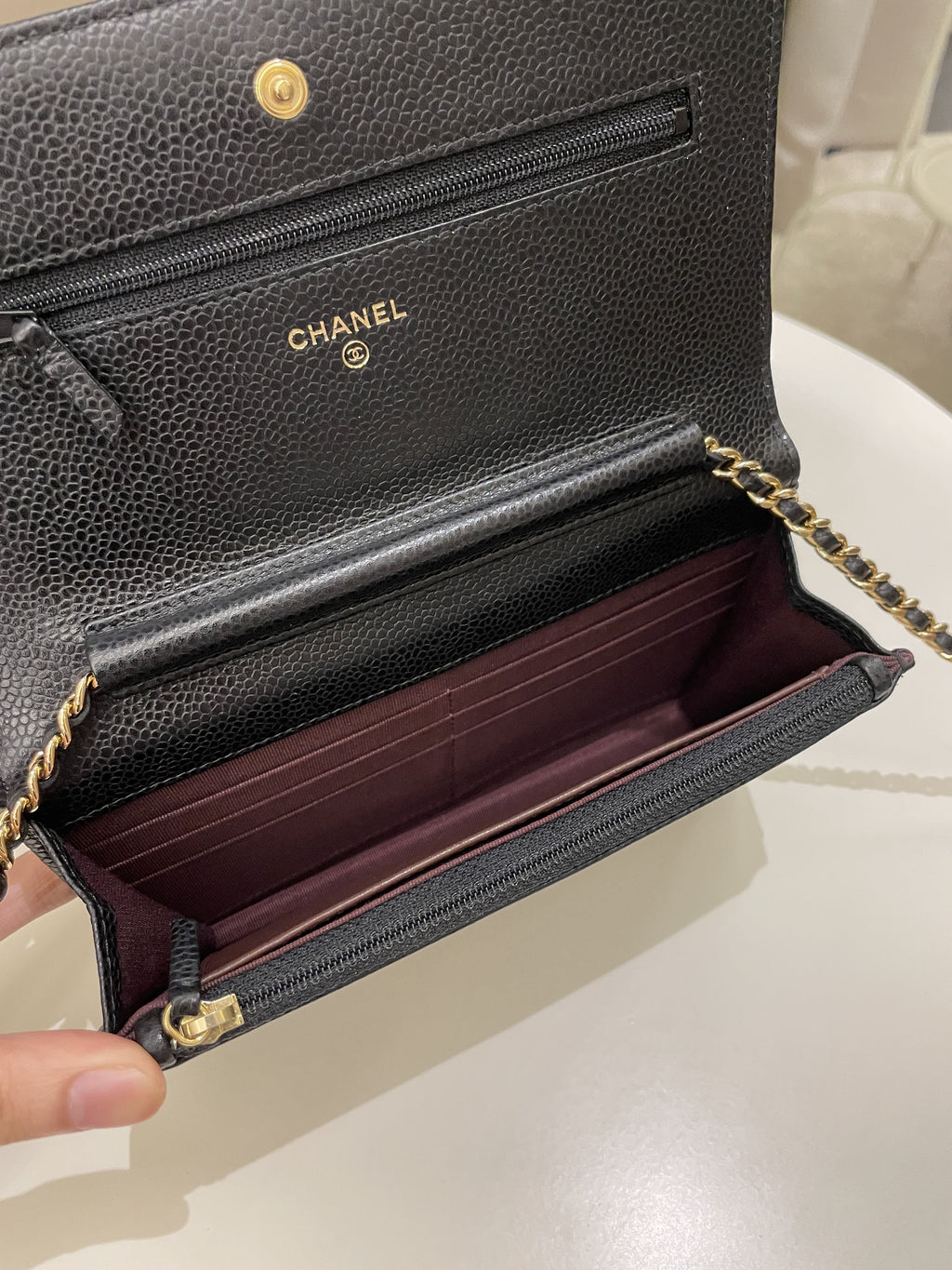 Chanel Classic Quilted Wallet on Chain Black Caviar