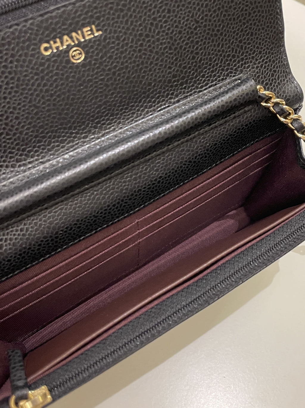 Chanel Classic Quilted Wallet on Chain Black Caviar