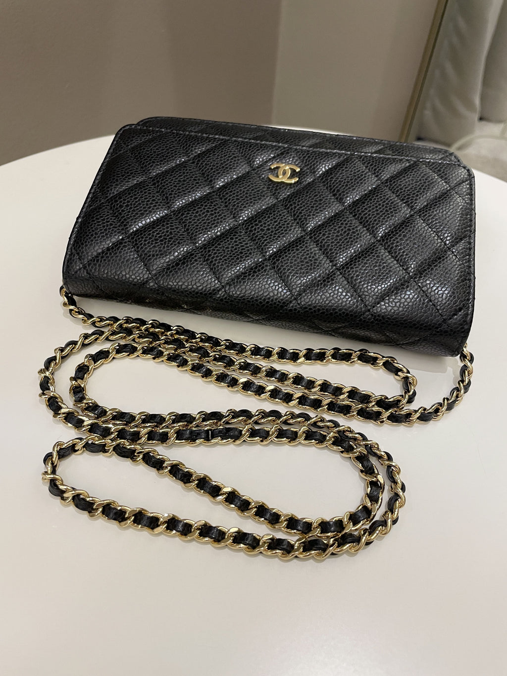 Chanel Classic Quilted Wallet on Chain Black Caviar
