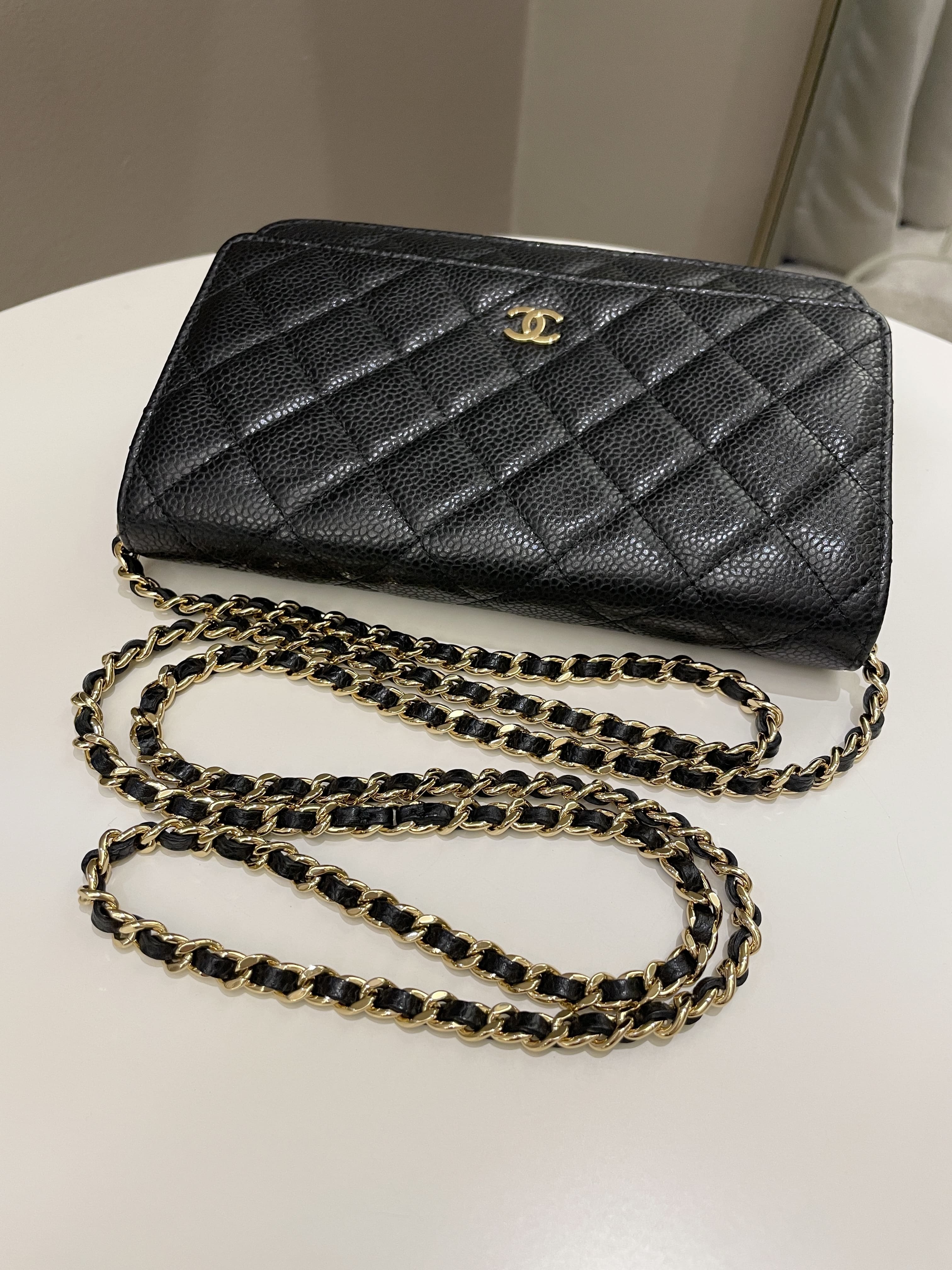 Chanel Classic Quilted Wallet on Chain Black Caviar