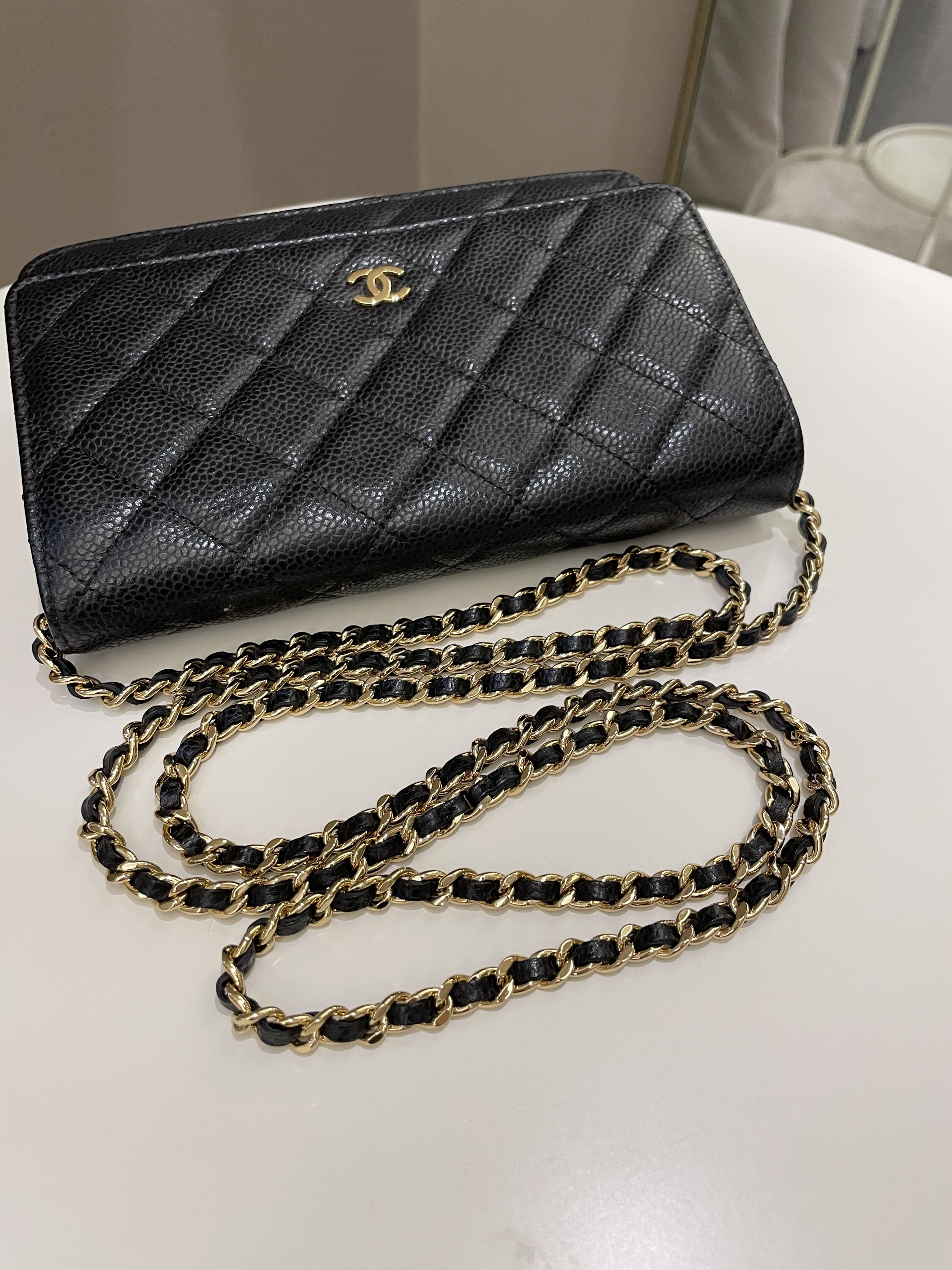 Chanel Classic Quilted Wallet on Chain Black Caviar