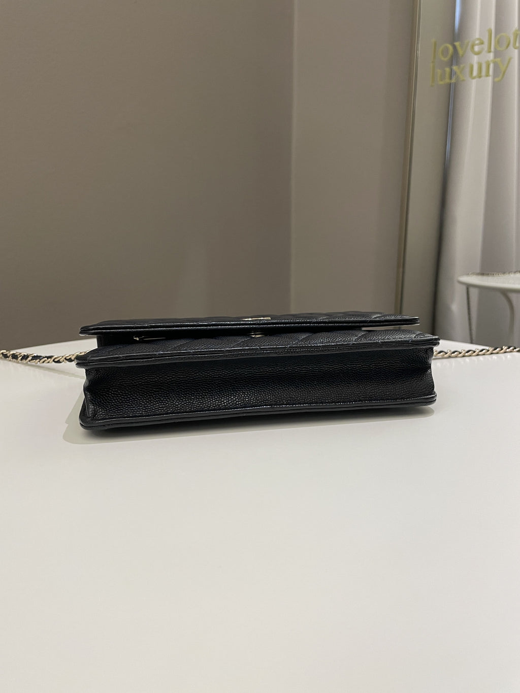 Chanel Classic Quilted Wallet on Chain Midnight Blue Caviar