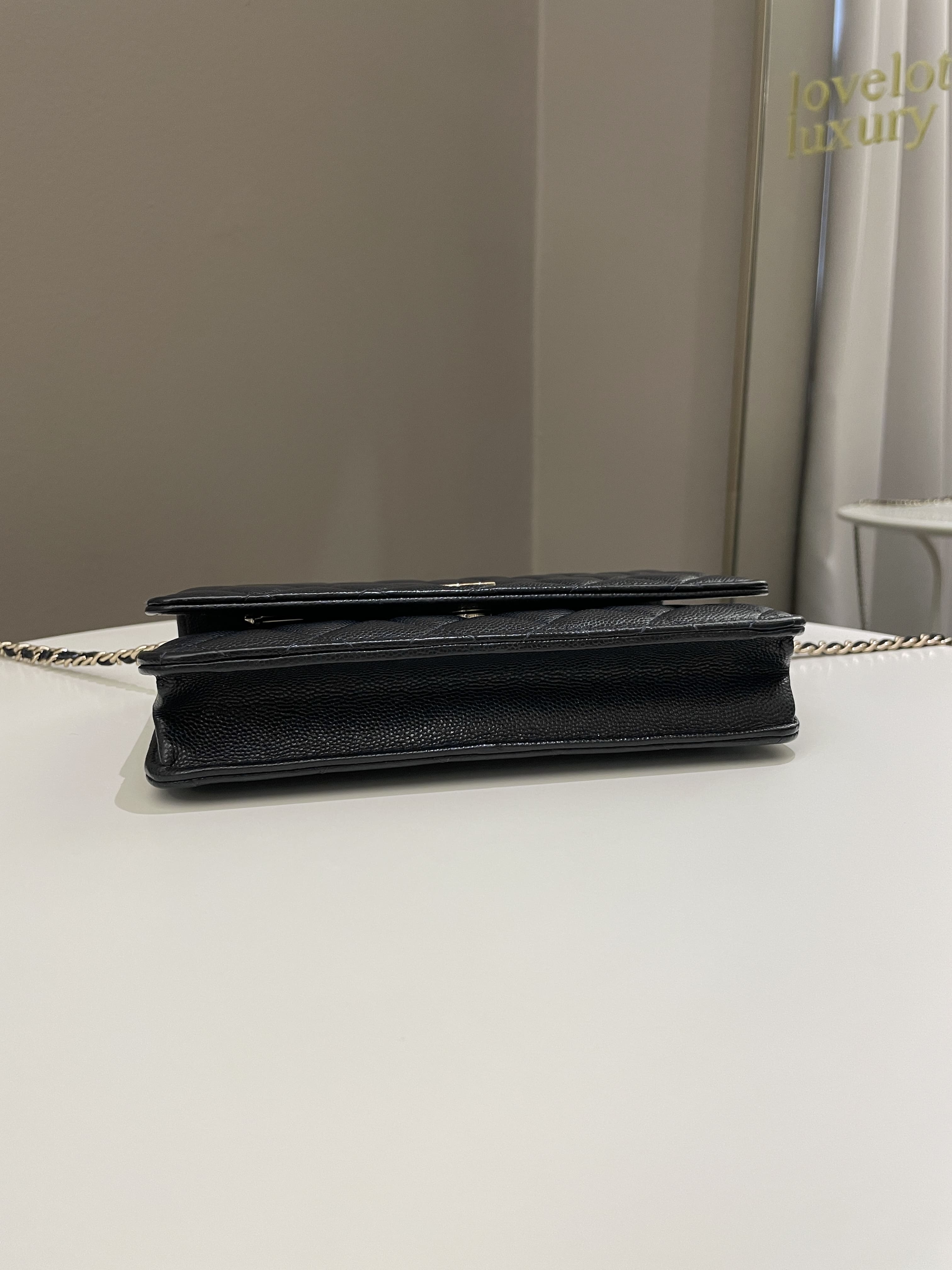 Chanel Classic Quilted Wallet on Chain Midnight Blue Caviar
