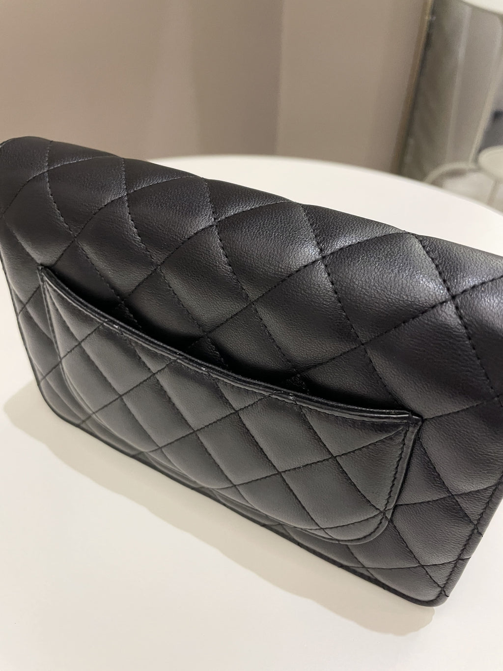 Chanel Classic Quilted Wallet on Chain Black Lambskin