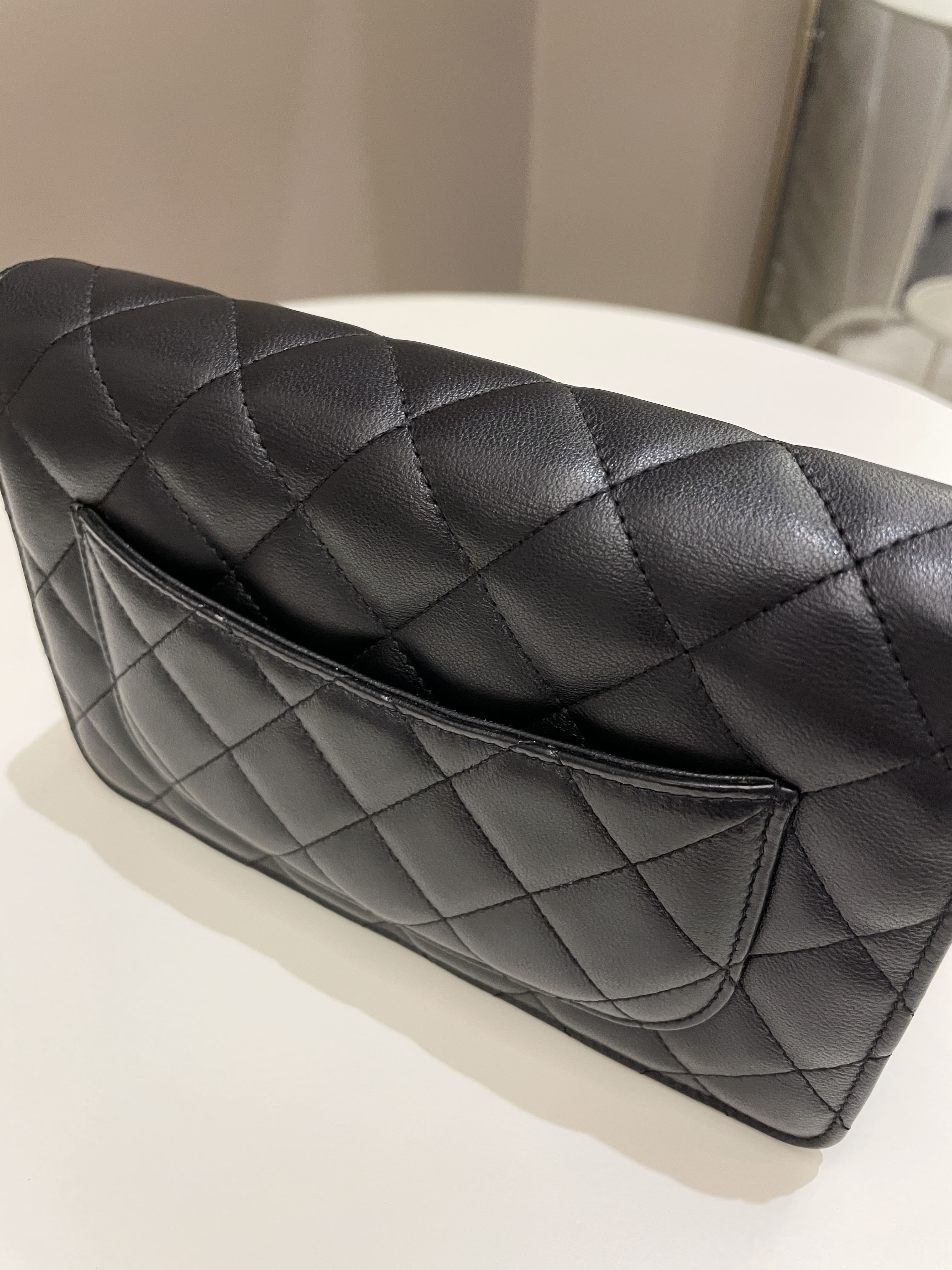 Chanel Classic Quilted Wallet on Chain Black Lambskin